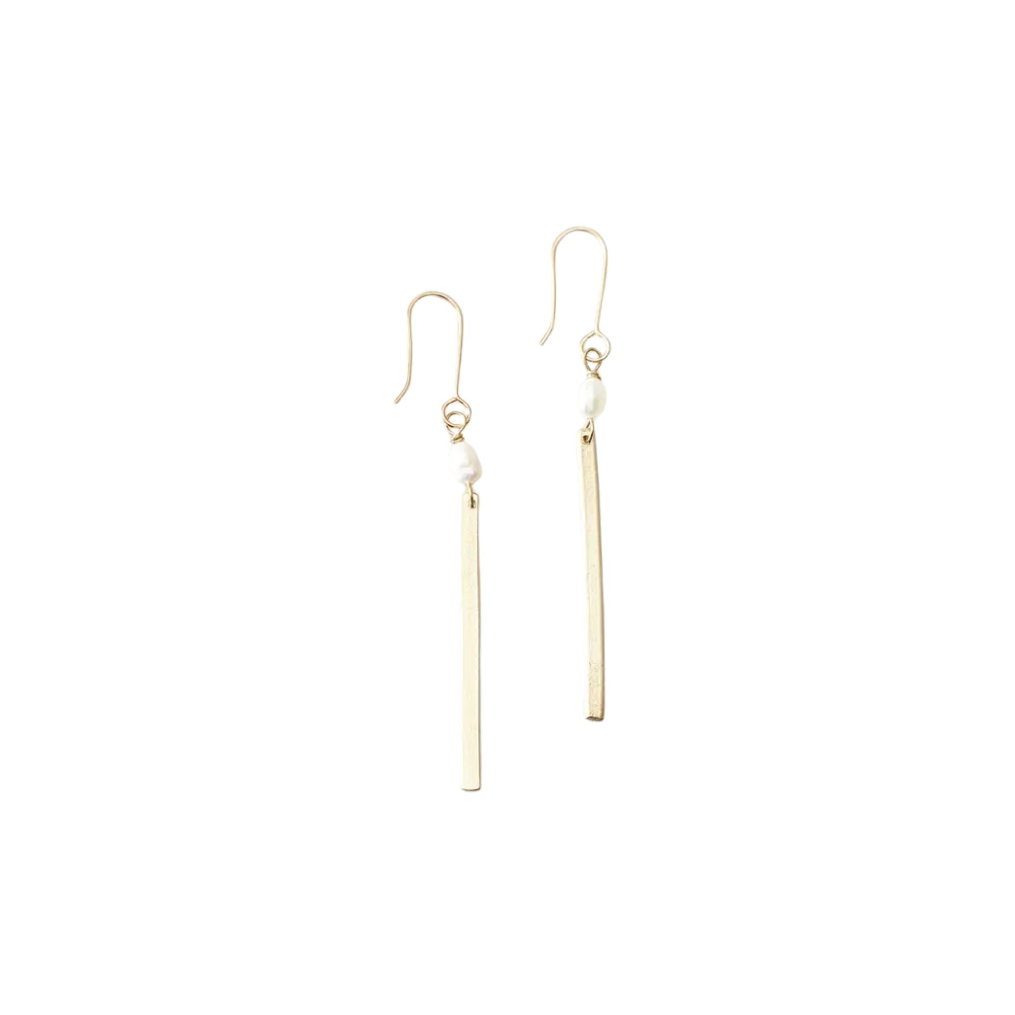 Just Trade Pearl Bar Earrings