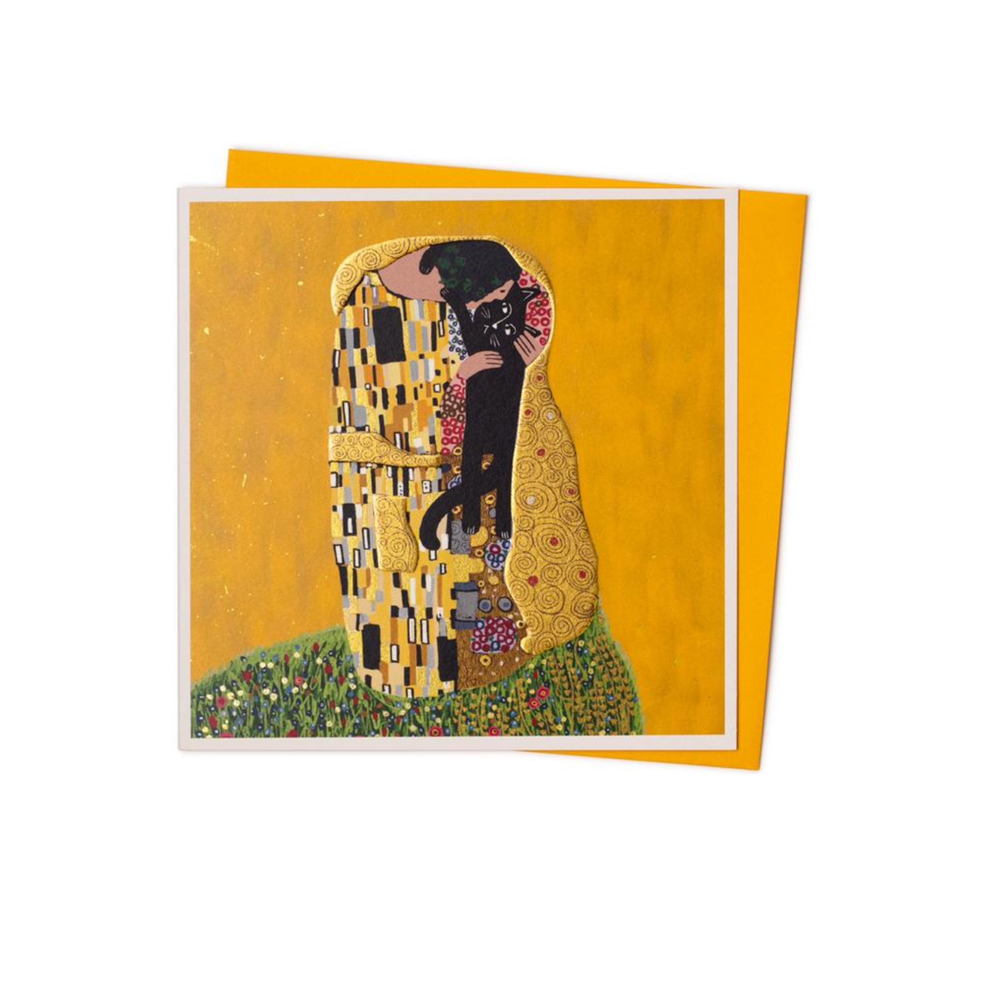 Klimt Cat Kiss Greeting Card