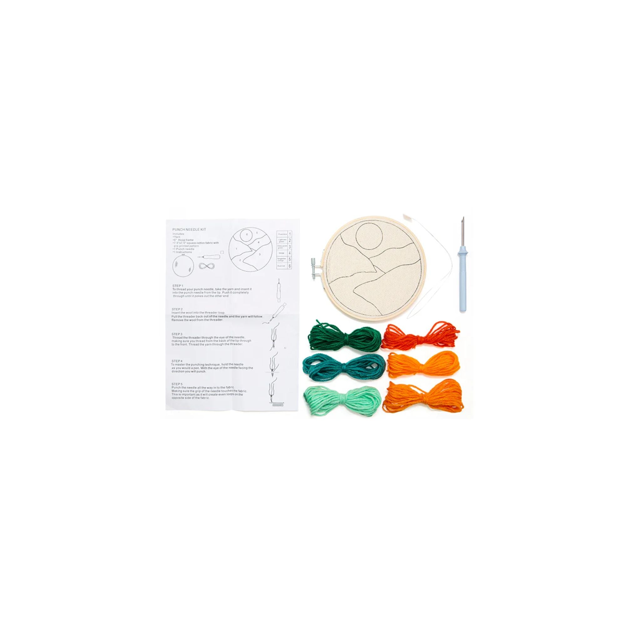 Landscape Punch Needle Kit Contents
