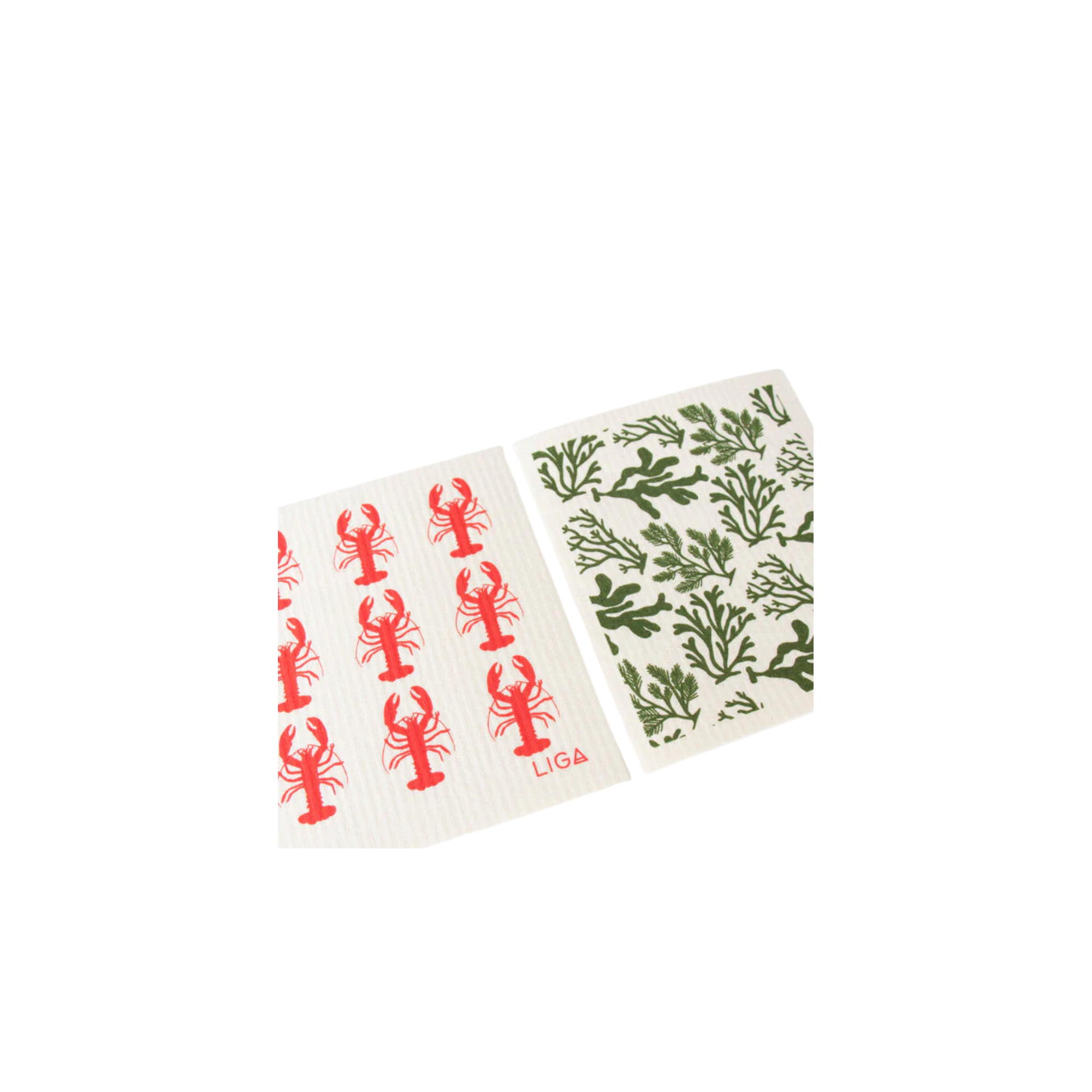 LIGA Eco Red and Lobster and Seaweed Dish Cloth