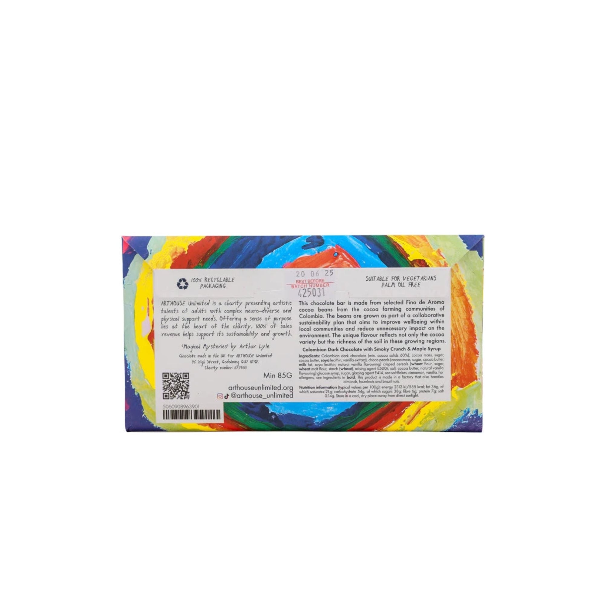 Magical Mysteries Dark Chocolate With Malt Crunch, Sea Salt, Cinnamon and Vanilla Ingredients