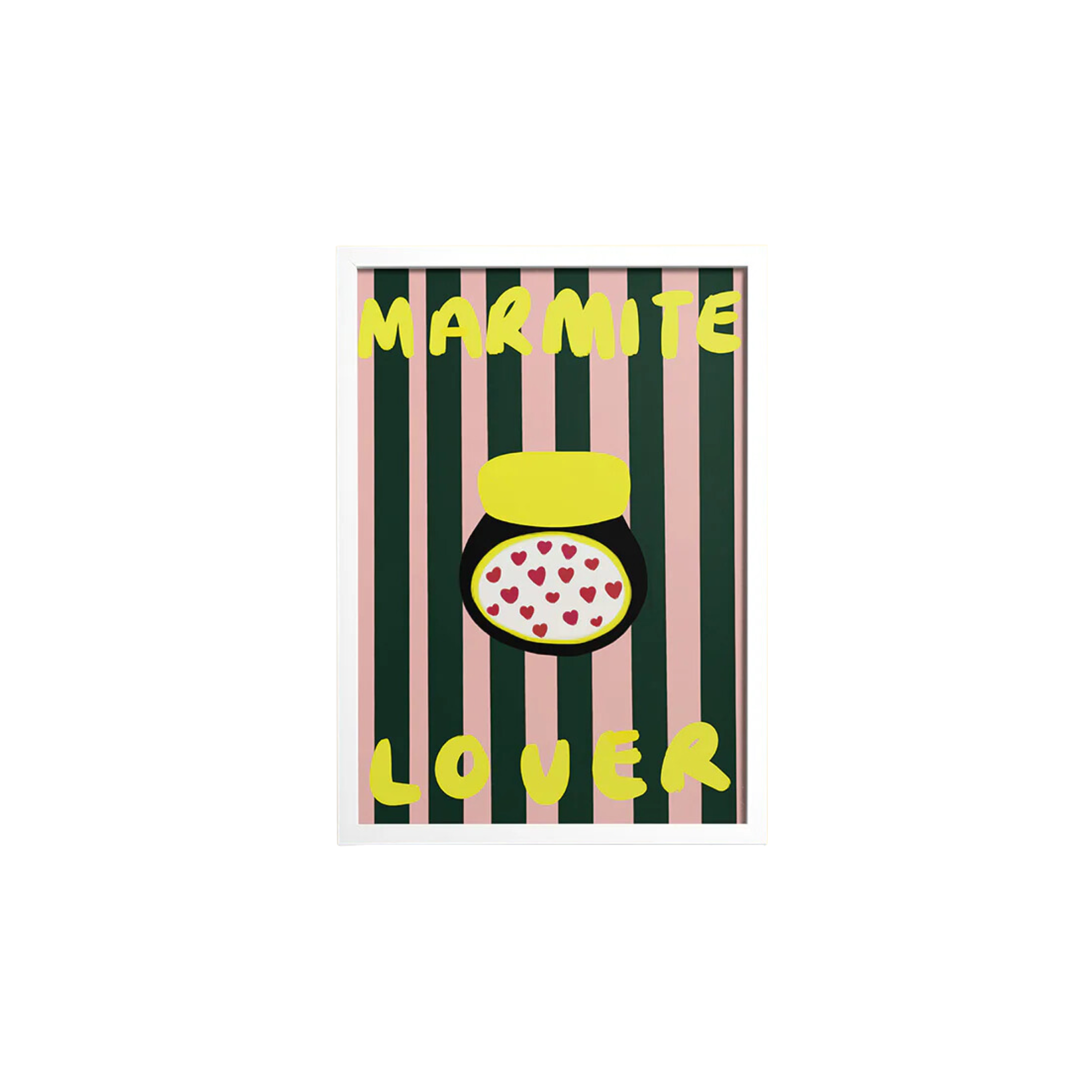 Marmite Lover Print Green/Pink Stripe