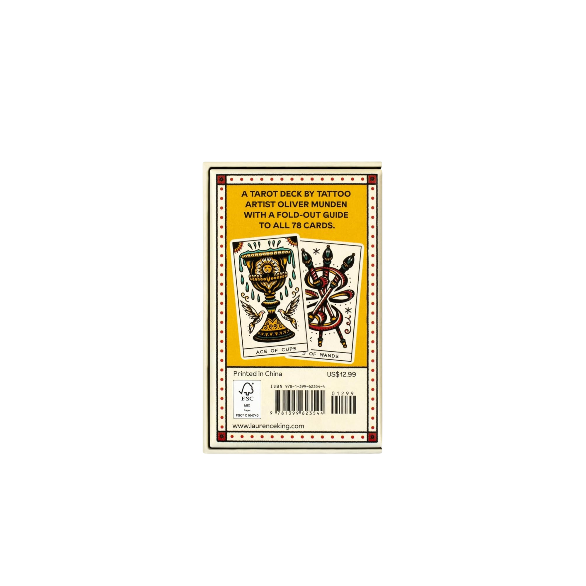 Mini Tattoo Tarot Pack Back of Deck