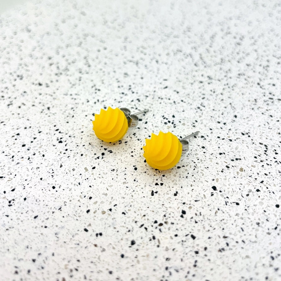 Sarah Joy Jewellery Mini Twist Stud Earring Mustard Yellow