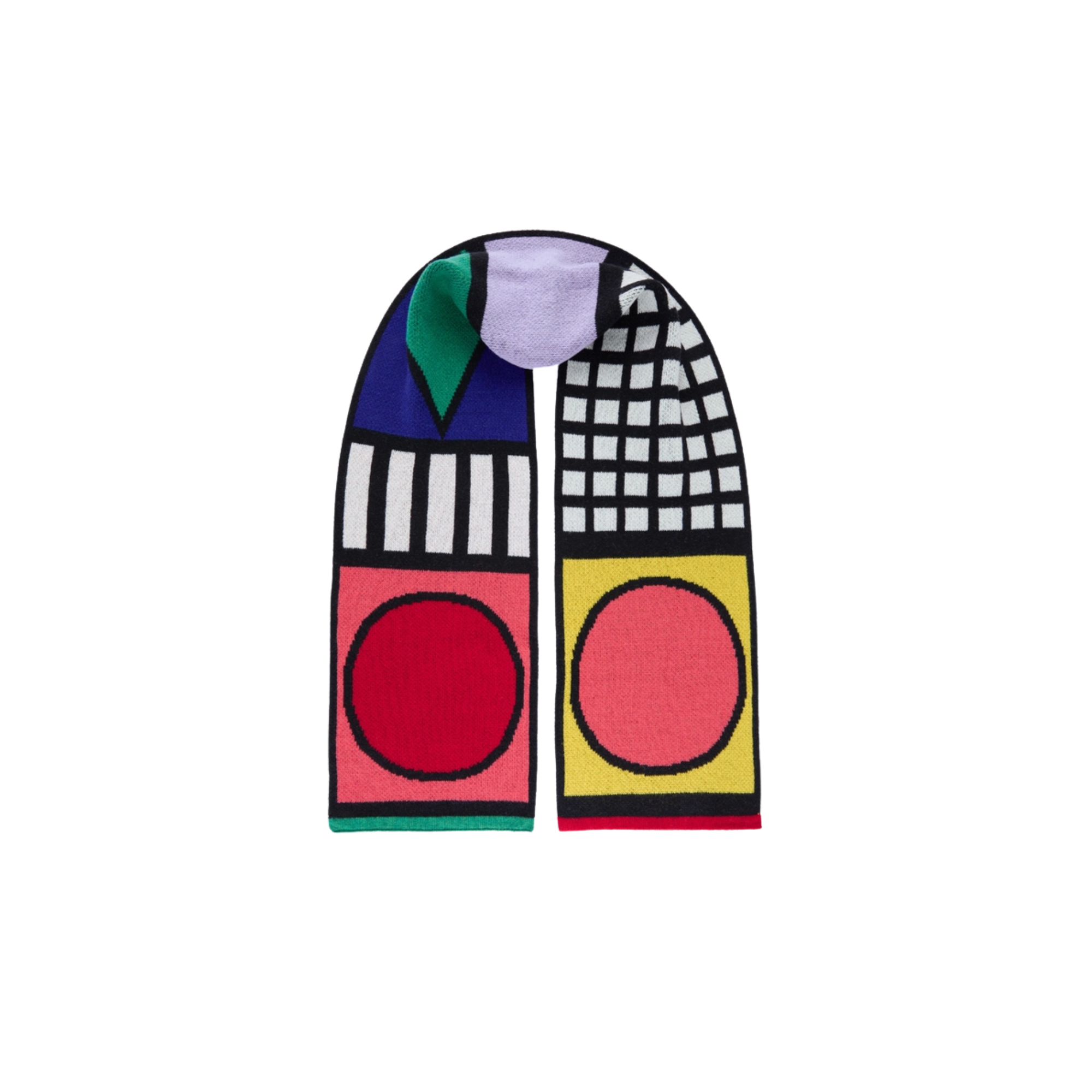 Miss Pompom Memphis Large Wool Scarf