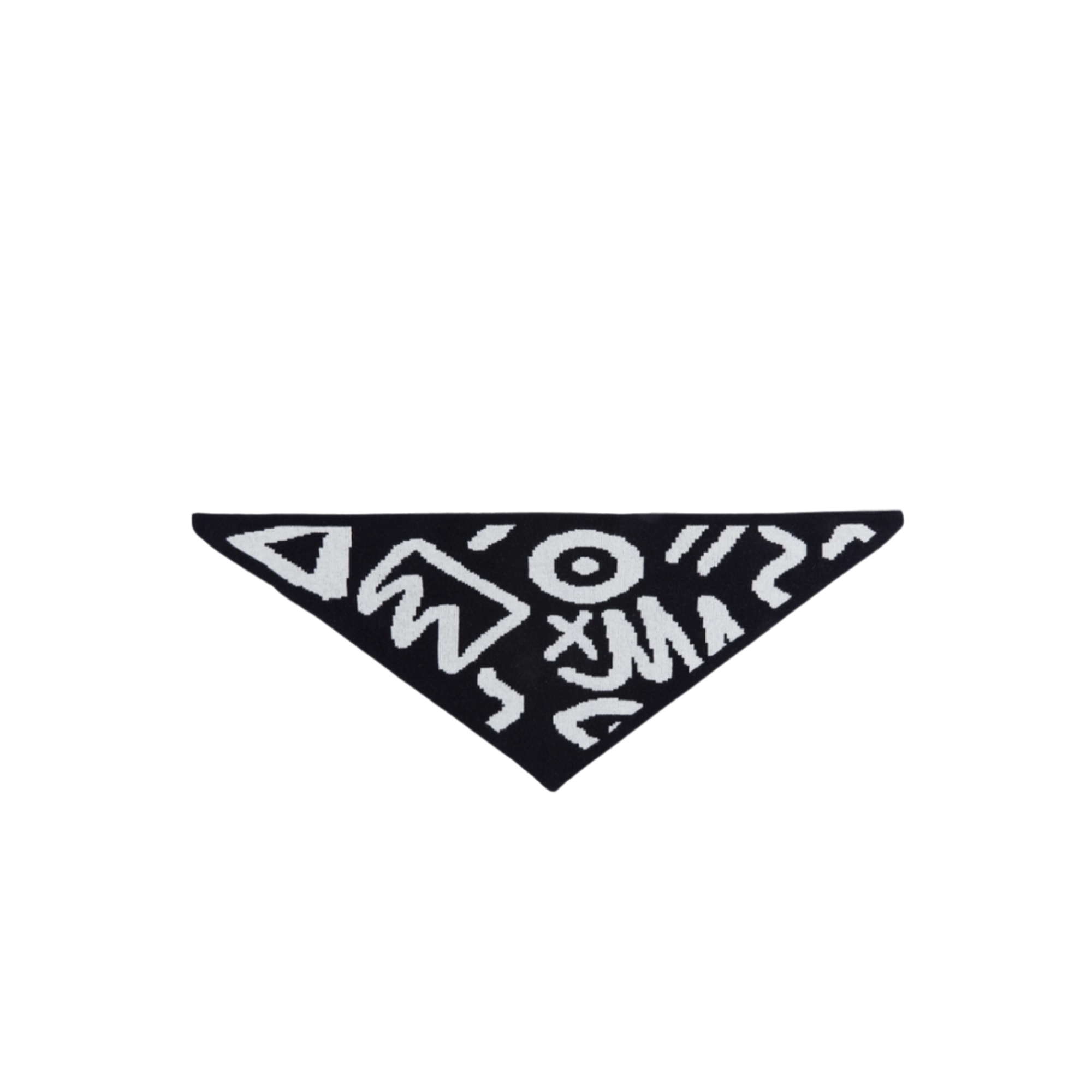 Miss Pompom 90s Doodle Black Triangle Scarf Unfolded