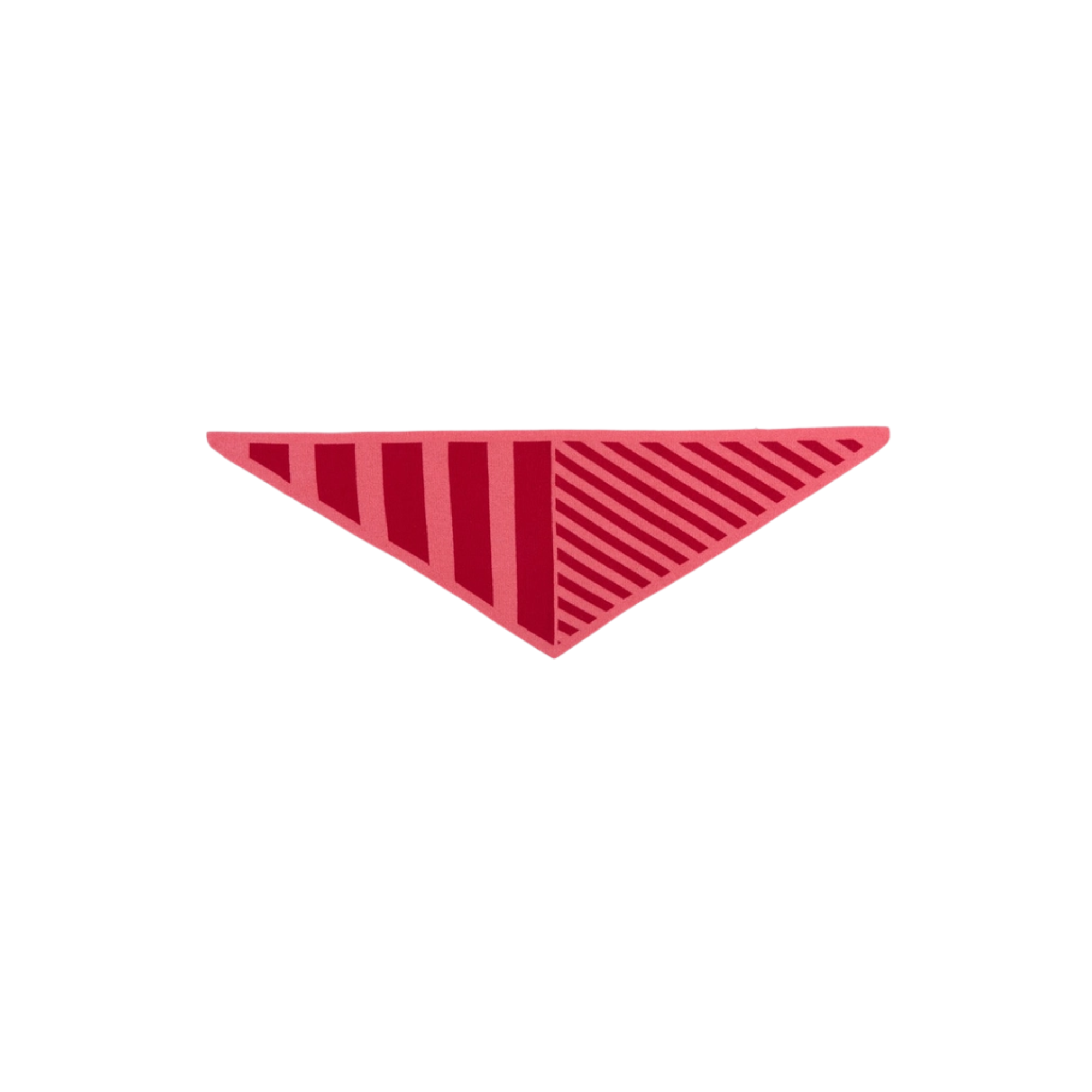 Miss PomPom Red and Pink Triangle Scarf Unfolded