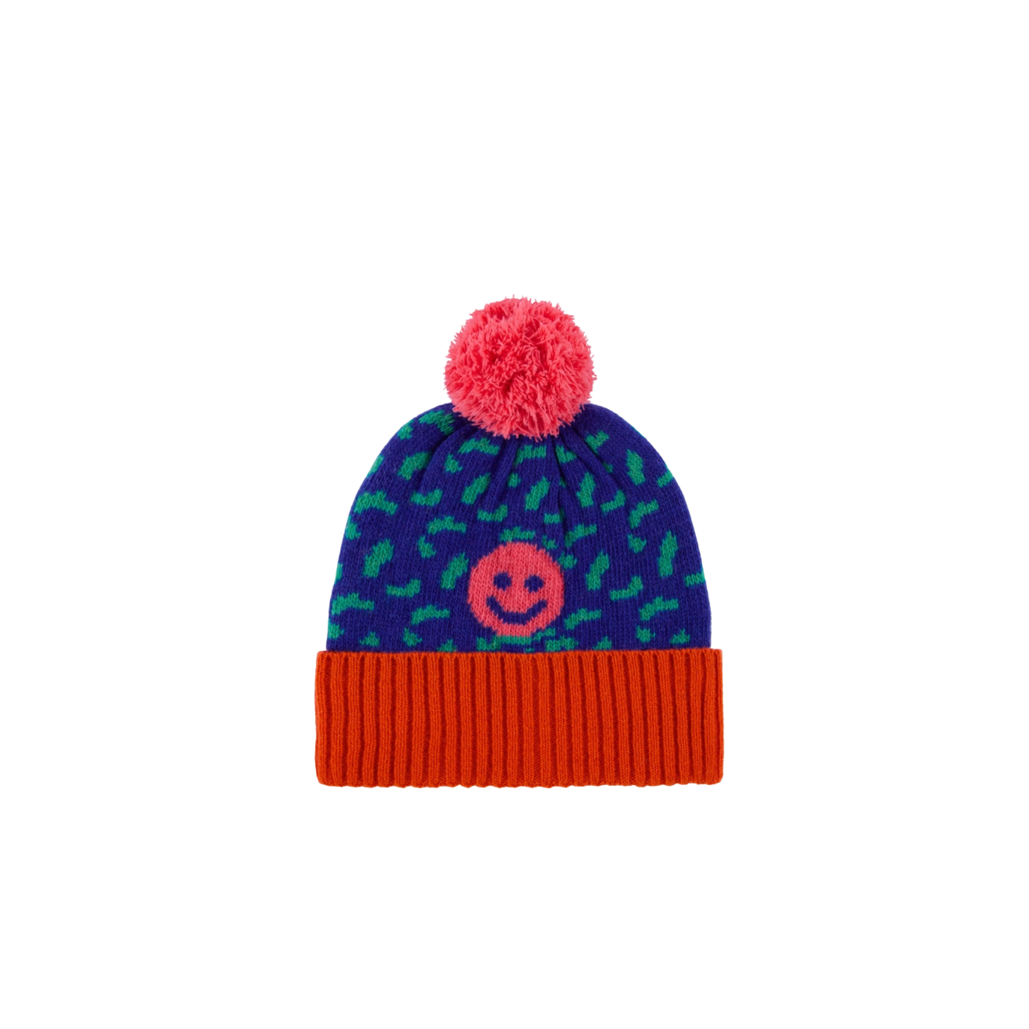Miss PomPom Smiley Wool Bobble Hat