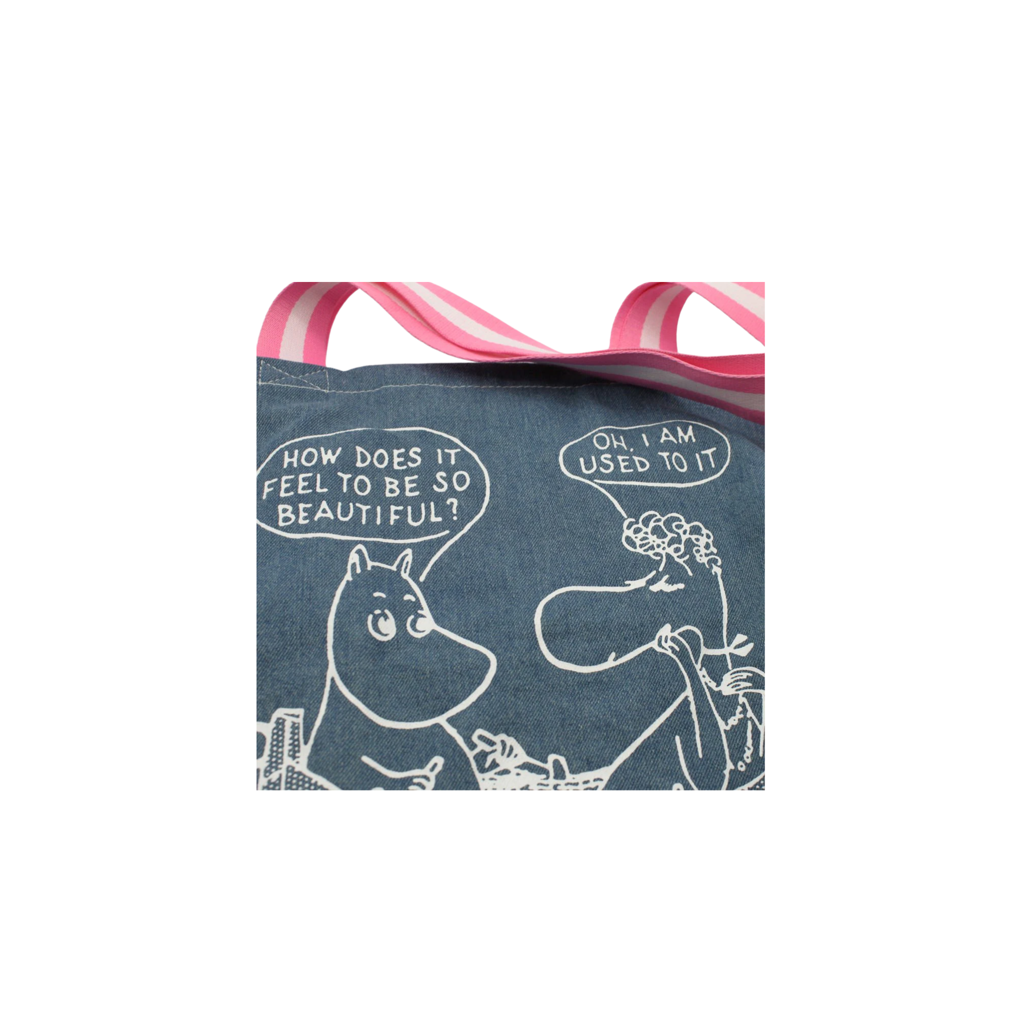 Moomin So Beautiful Denim Tote Bag Detail