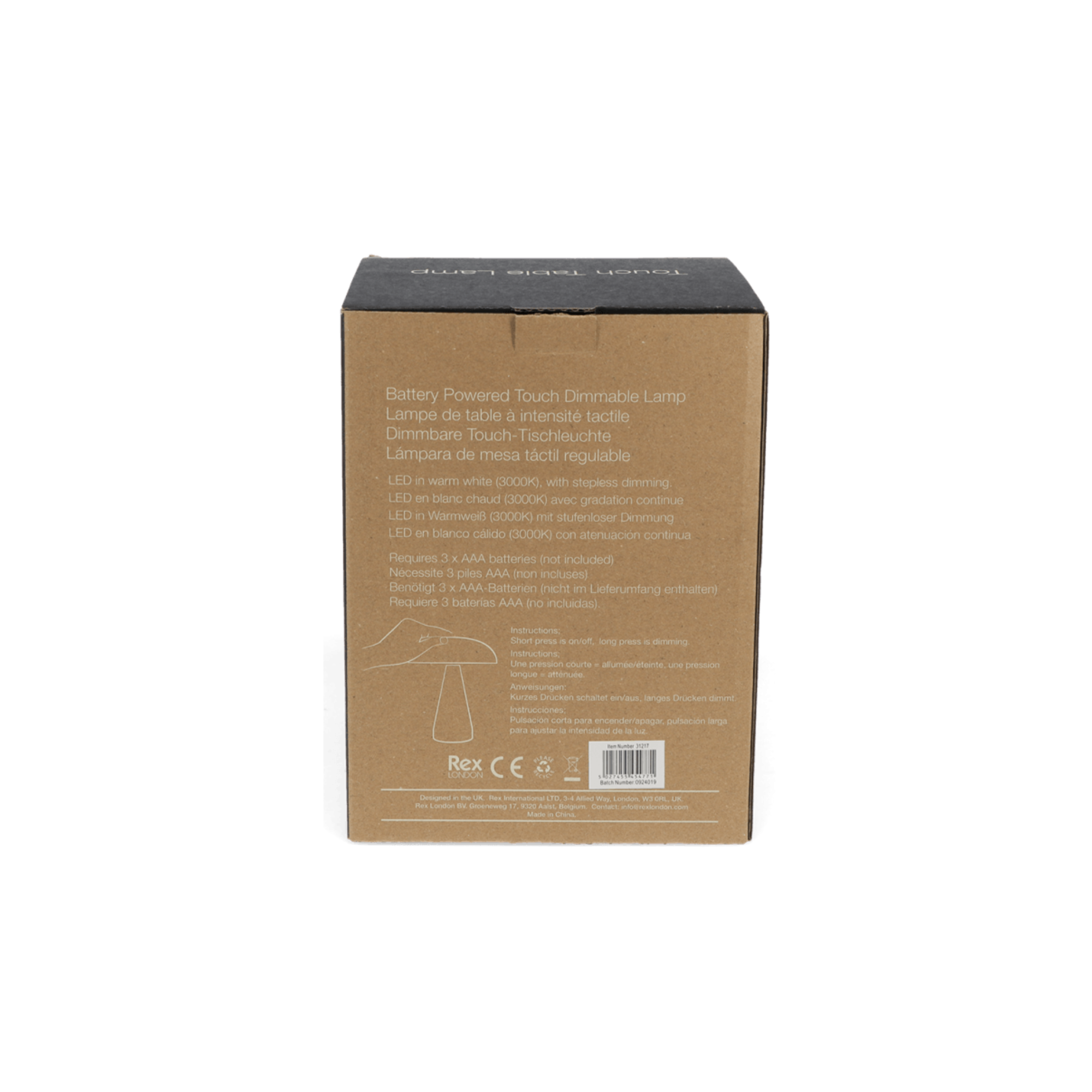 Mushroom Dimmable Table Lamp Peach Box