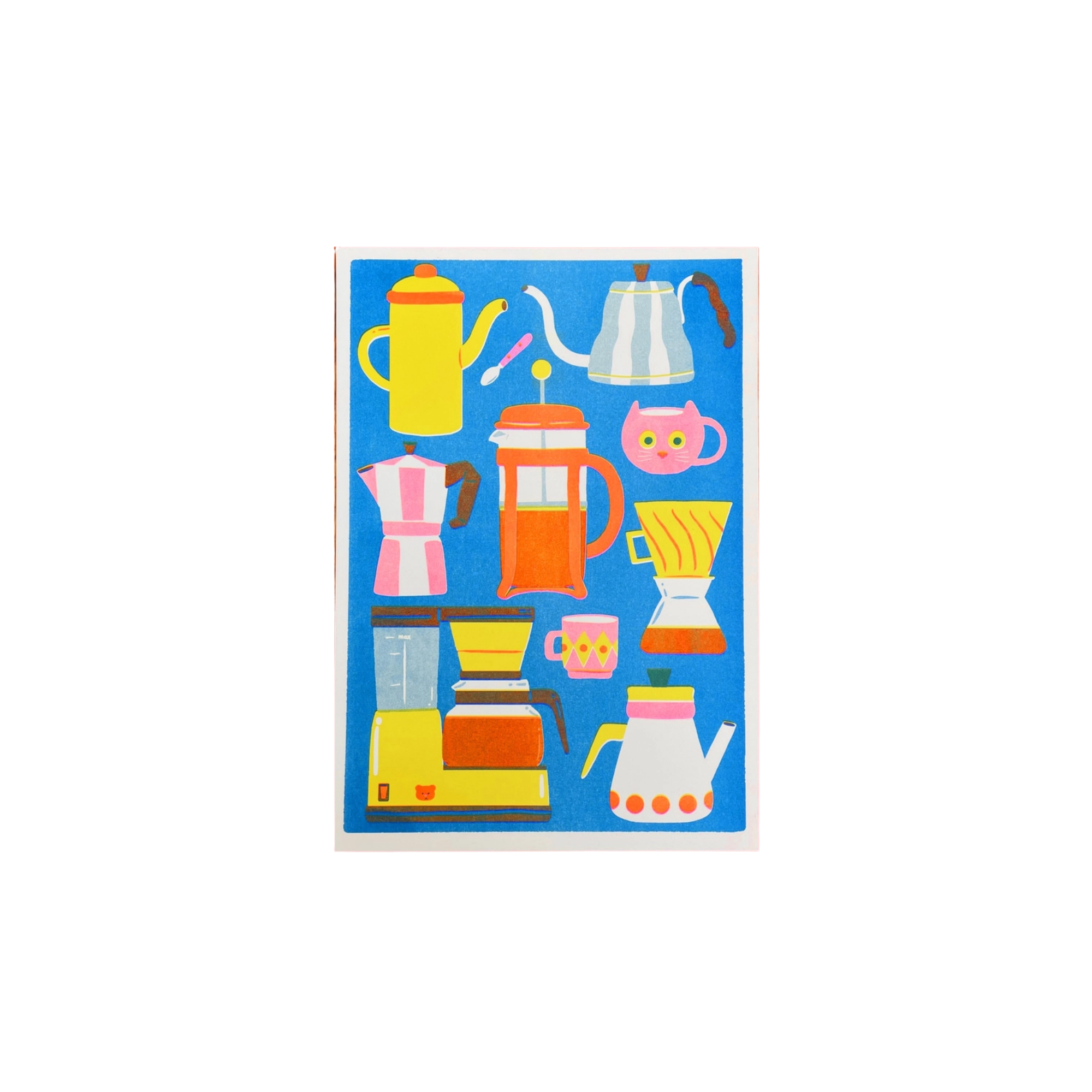 Naomi Wilkinson Illustration Coffee Pot Riso Mini A4