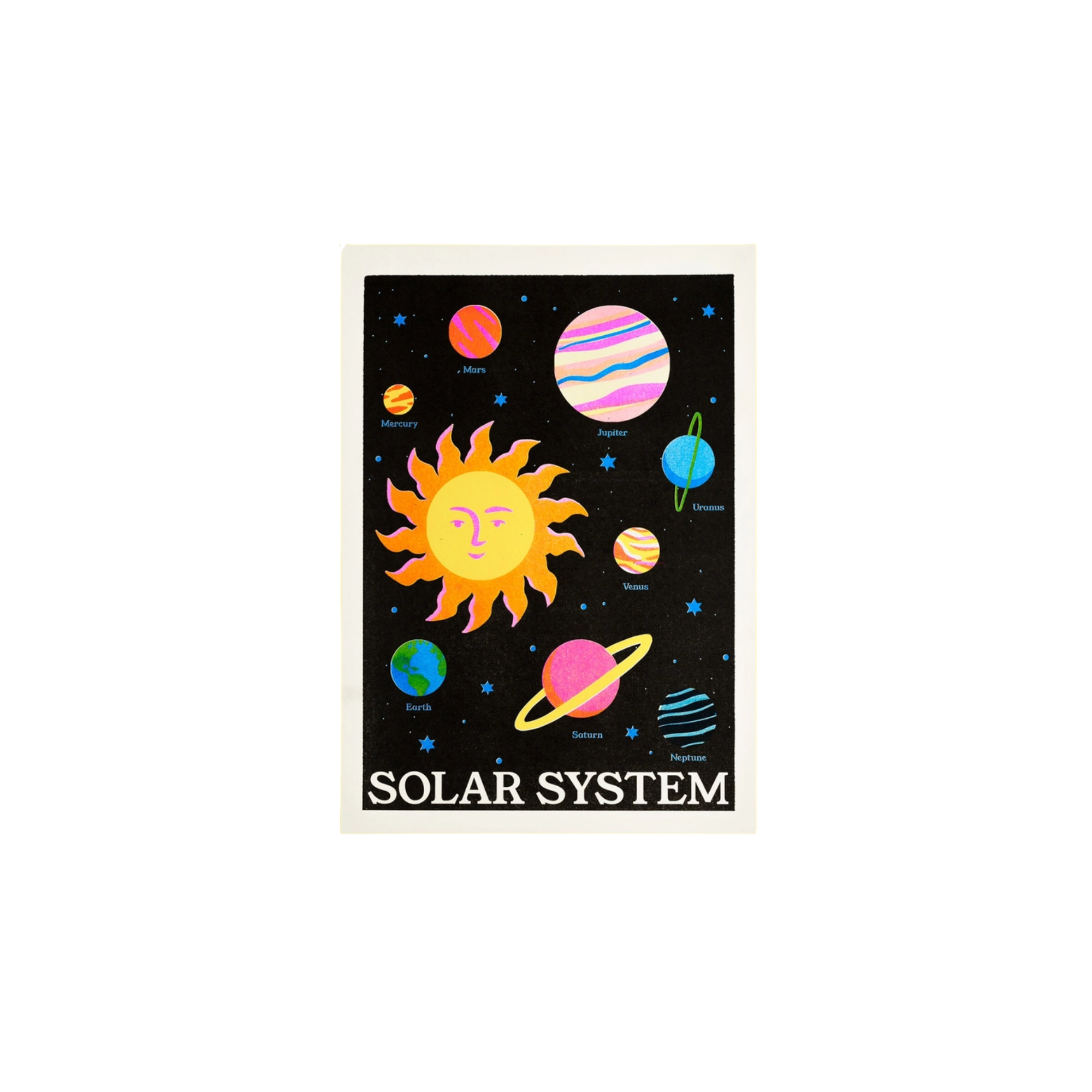 Naomi Wilkinson Illustration Solar System Risograph Print