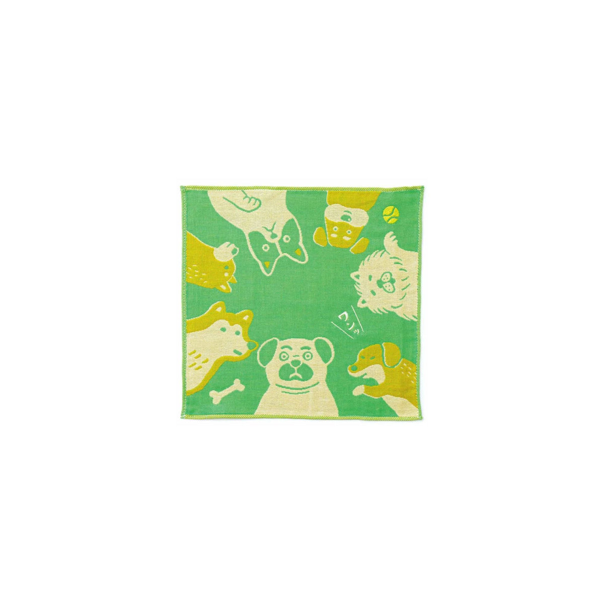 New Retro Green Dog Gauze Handkerchief