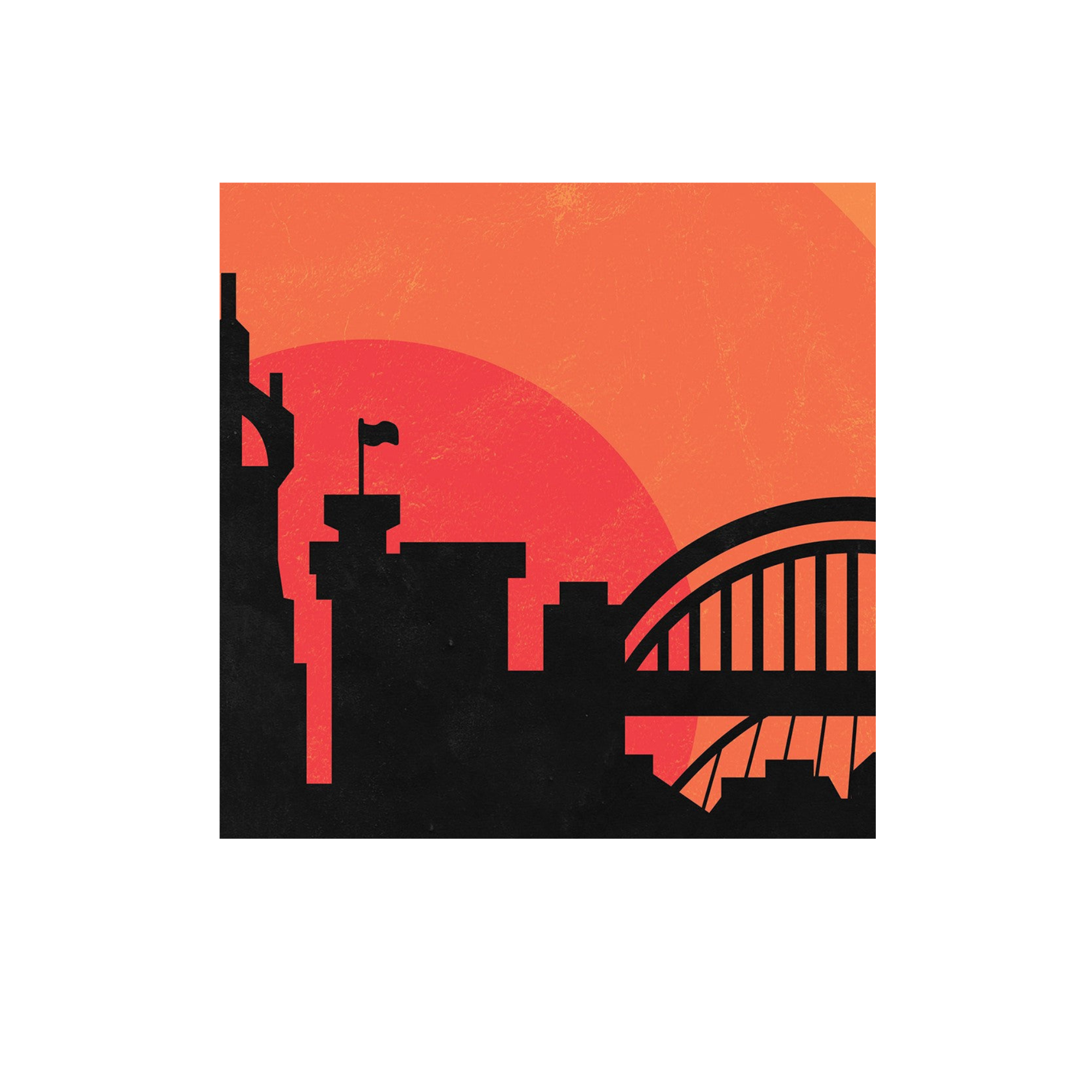 Newcastle Vintage Travel Print Detail