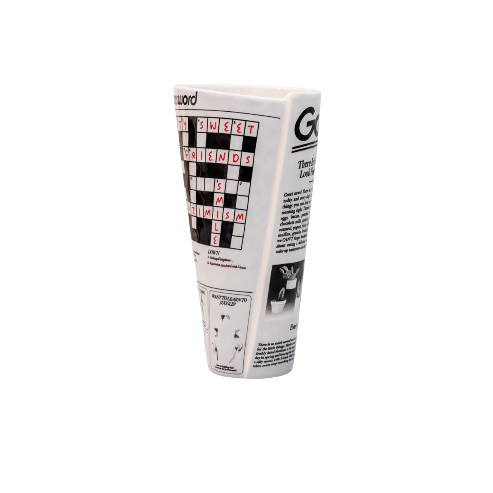 Newspaper Ceramic Vase