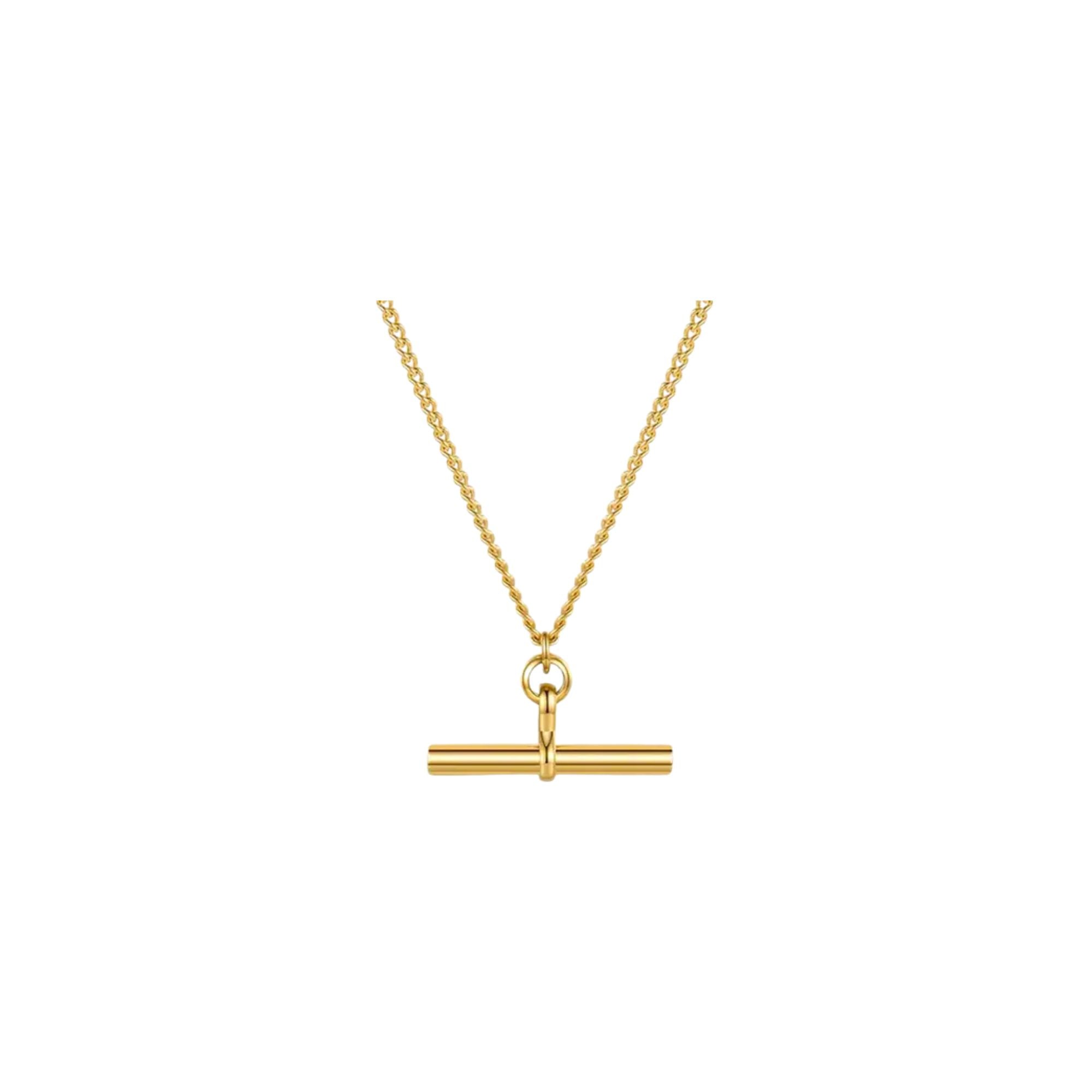 Nordic Muse Gold T-Bar Necklace