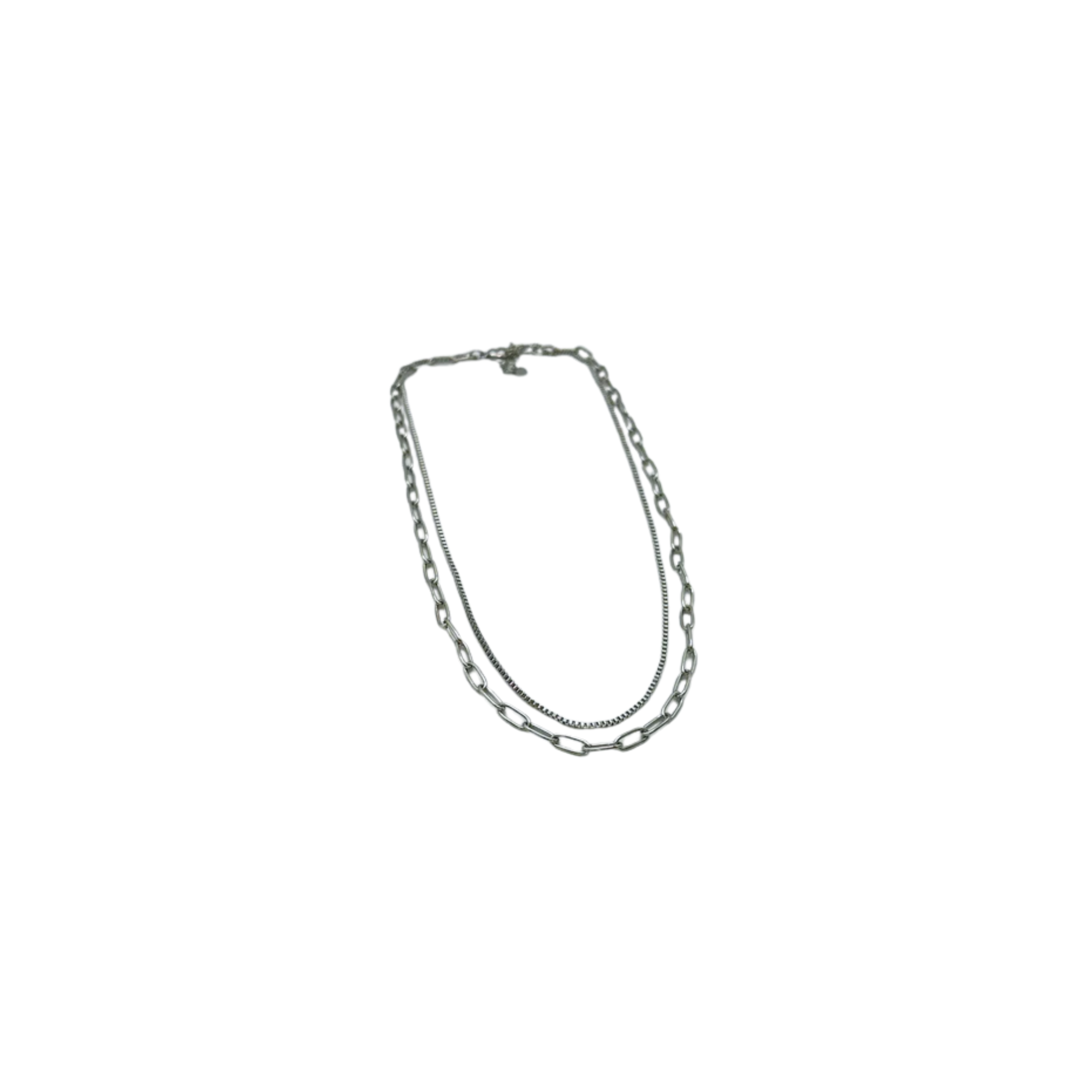 Nordic Muse Silver Layered Chain Necklace