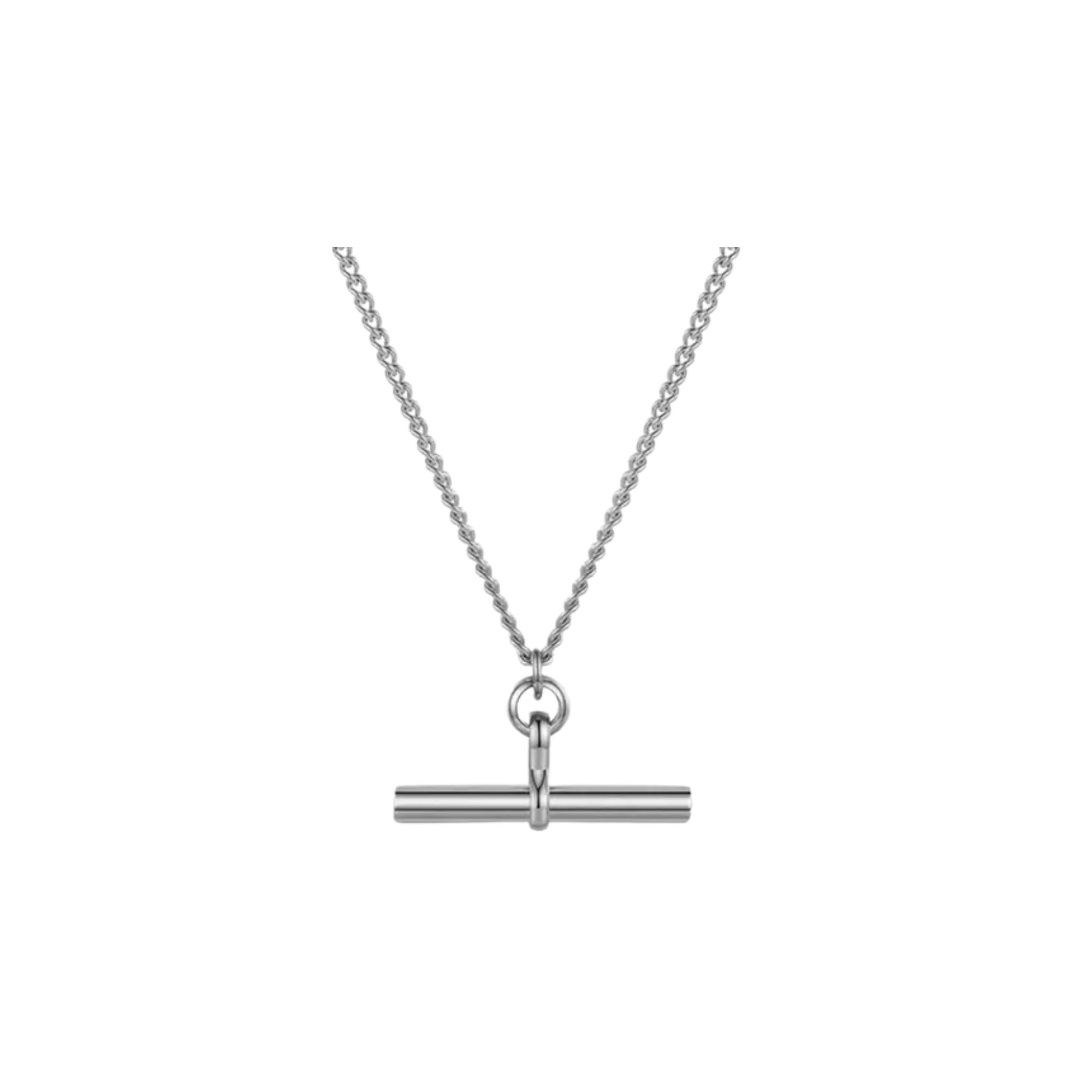 Nordic Muse Silver T-Bar Chain Necklace