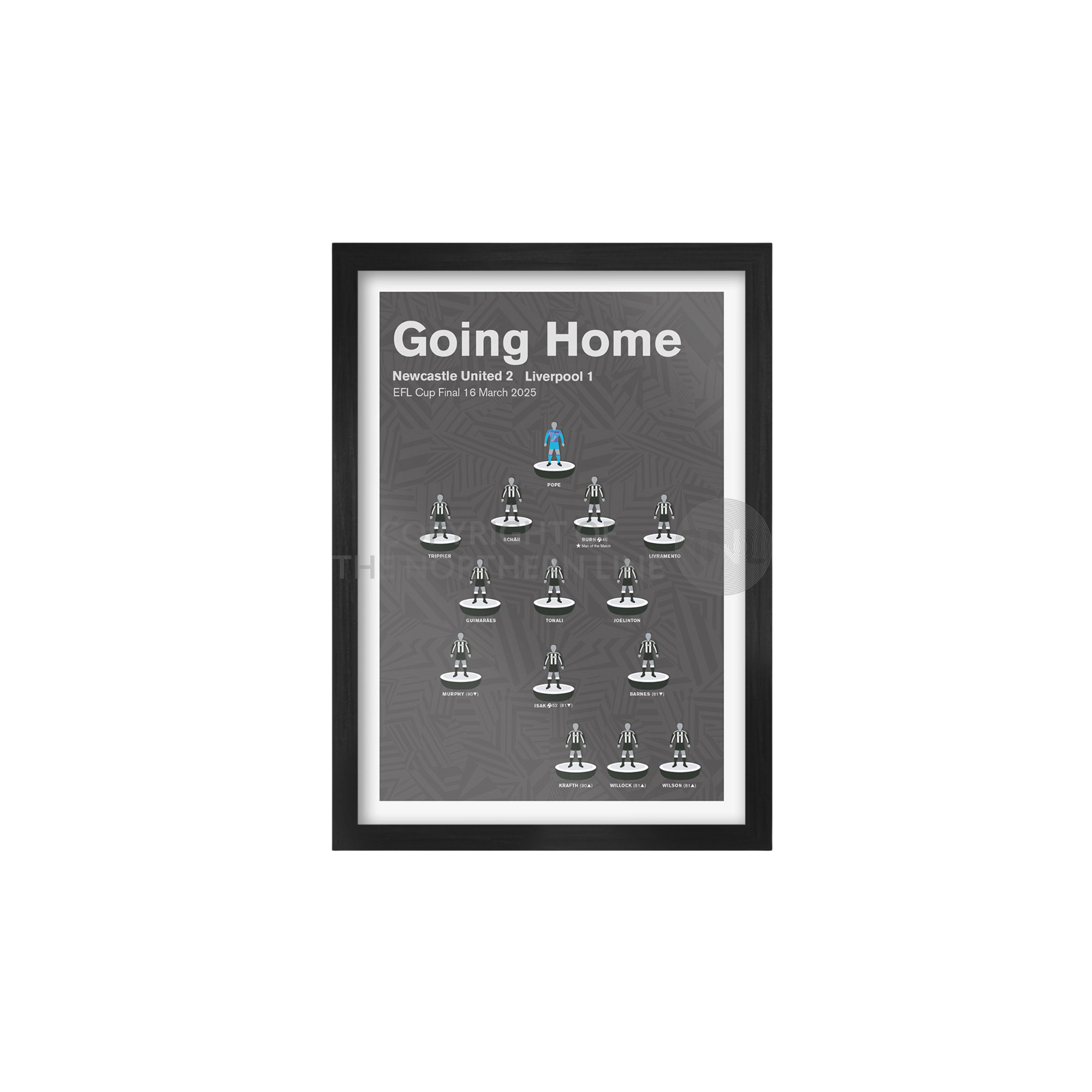 Northern Line Going Home NUFC A4 Print