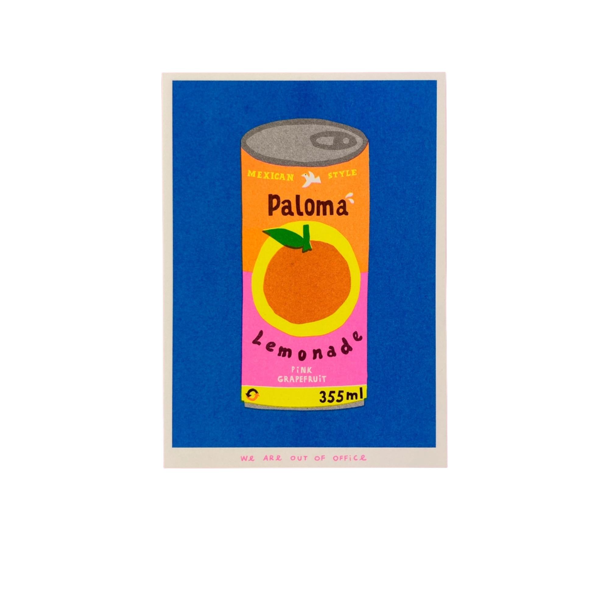 Paloma Pink Grapefruit Lemonade A5 Riso Print