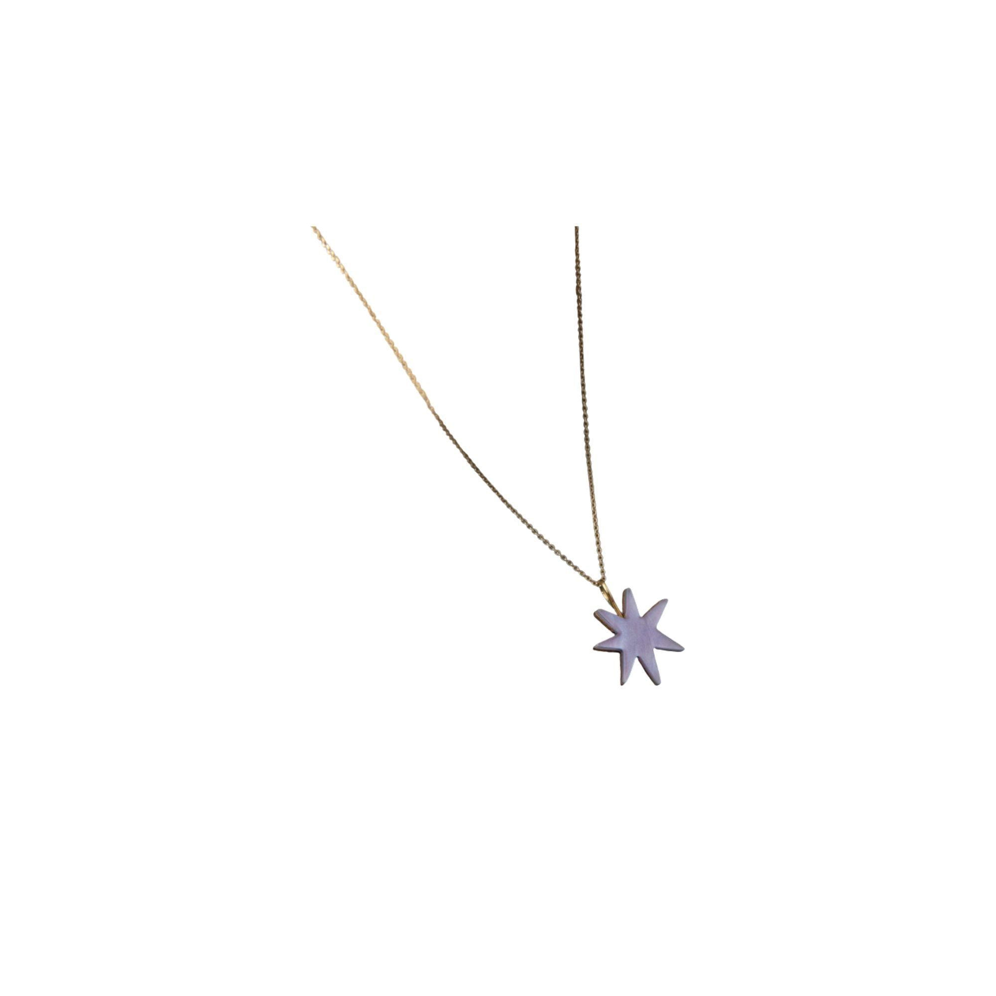Pepper You Hand Drawn Star Necklace in Lilac Marble