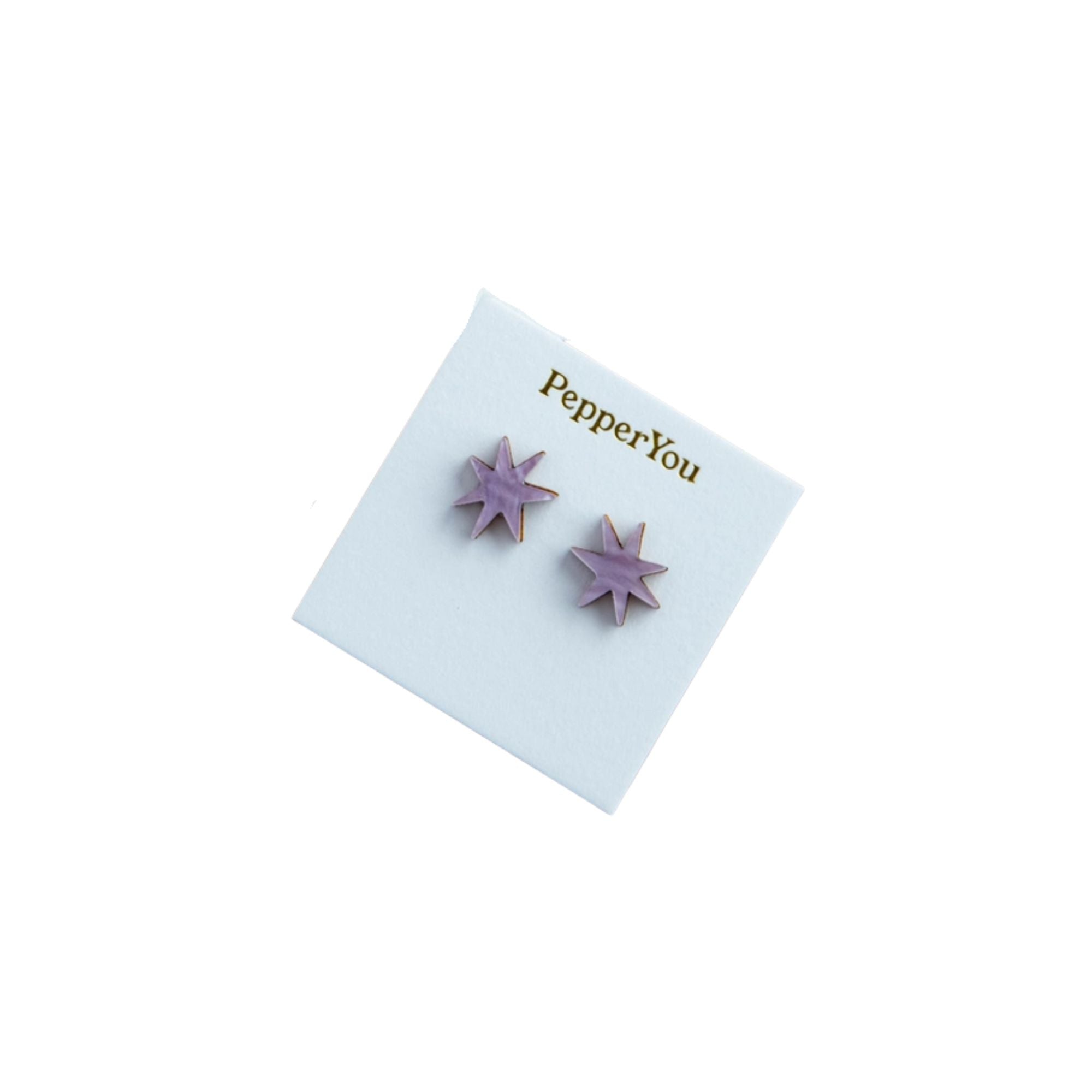 Pepper You Lilac Marble Star Earrings