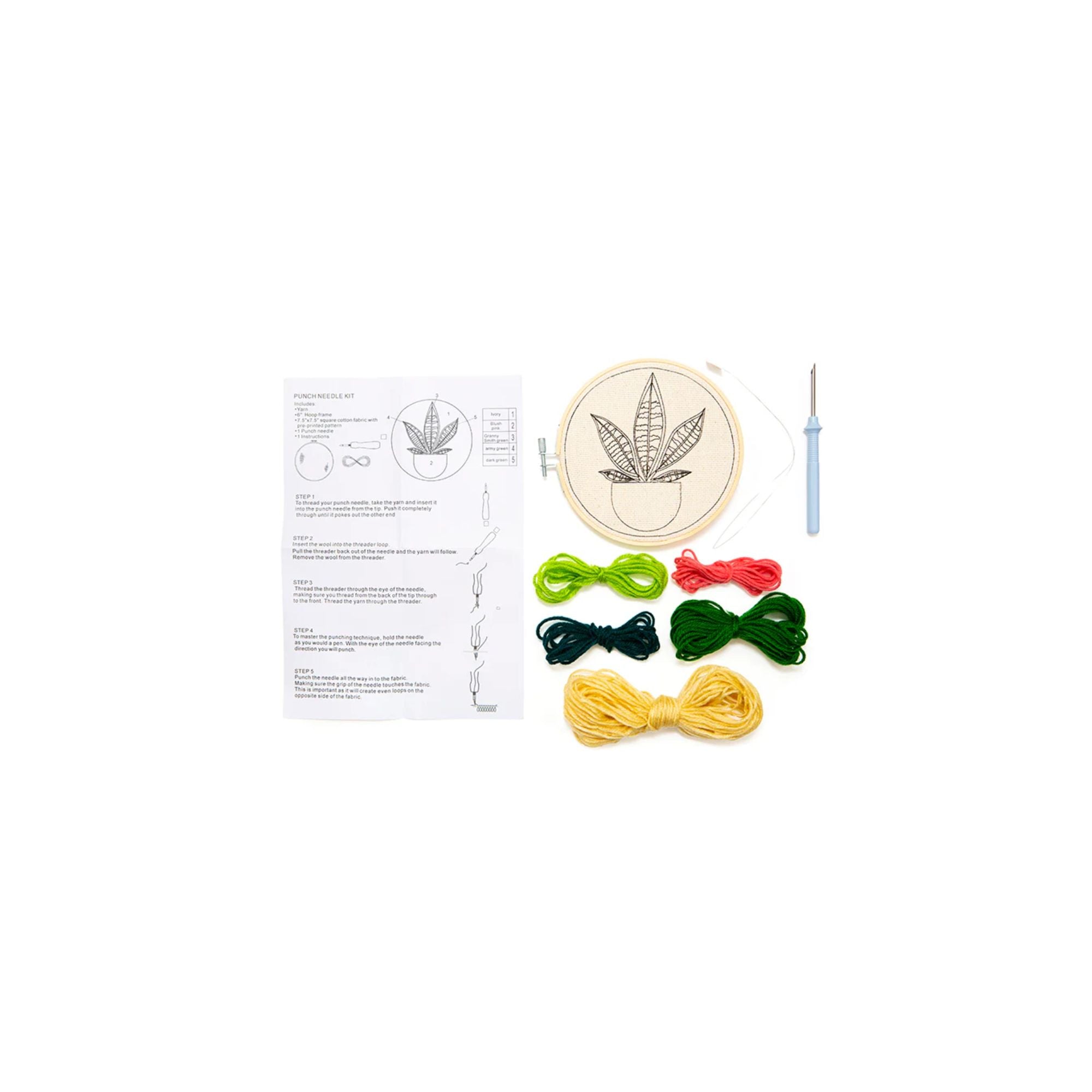 Plant Punch Needle Kit Contents