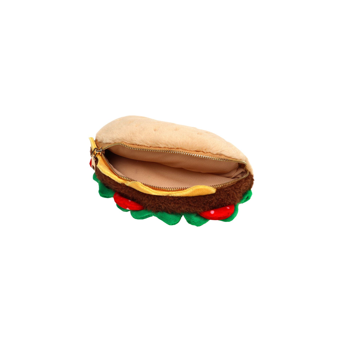 Plush Taco Zip Pouch Open