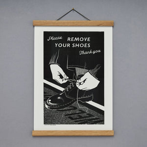 Pressed and Folded Please Remove Your Shoes Print