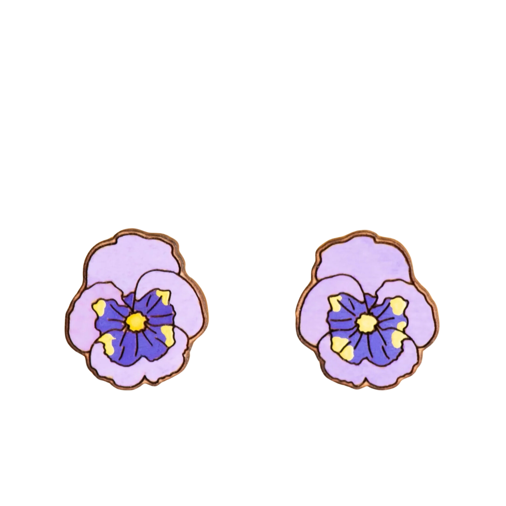 Robin Valley Purple Pansy Earrings