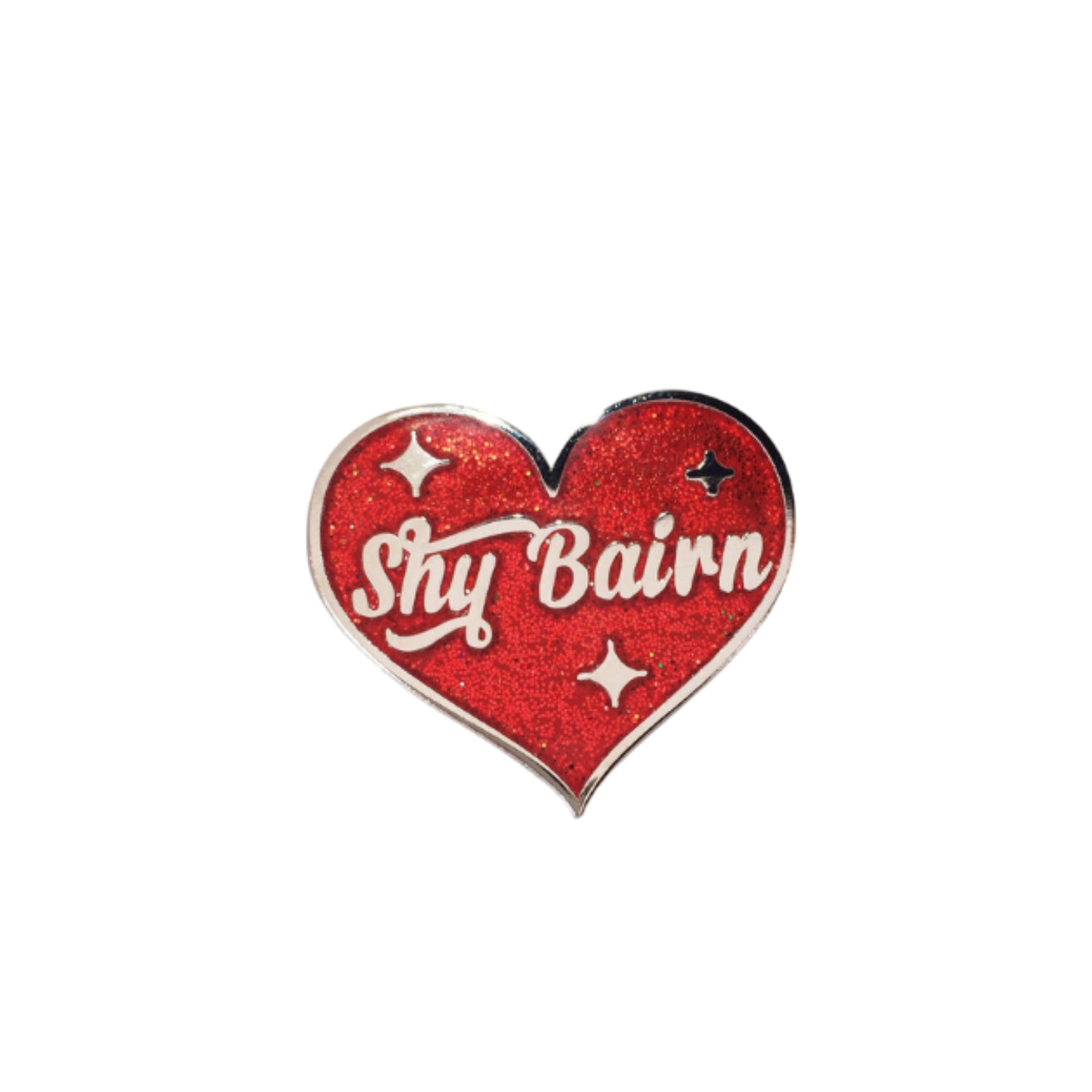 Shy Bairn Enamel Pin Badge Red