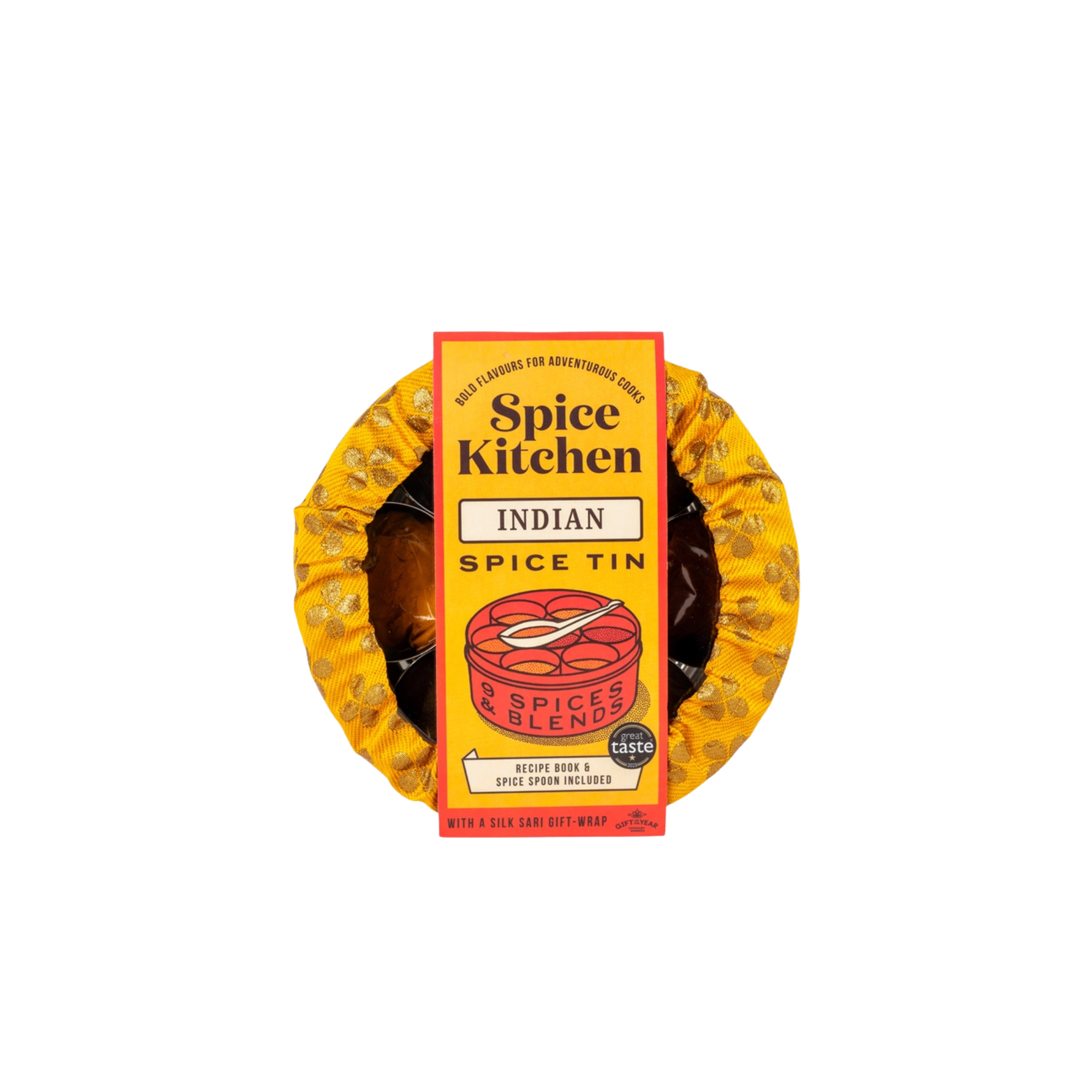 Spice Kitchen Indian Spice Tin With Silk Sari Wrap