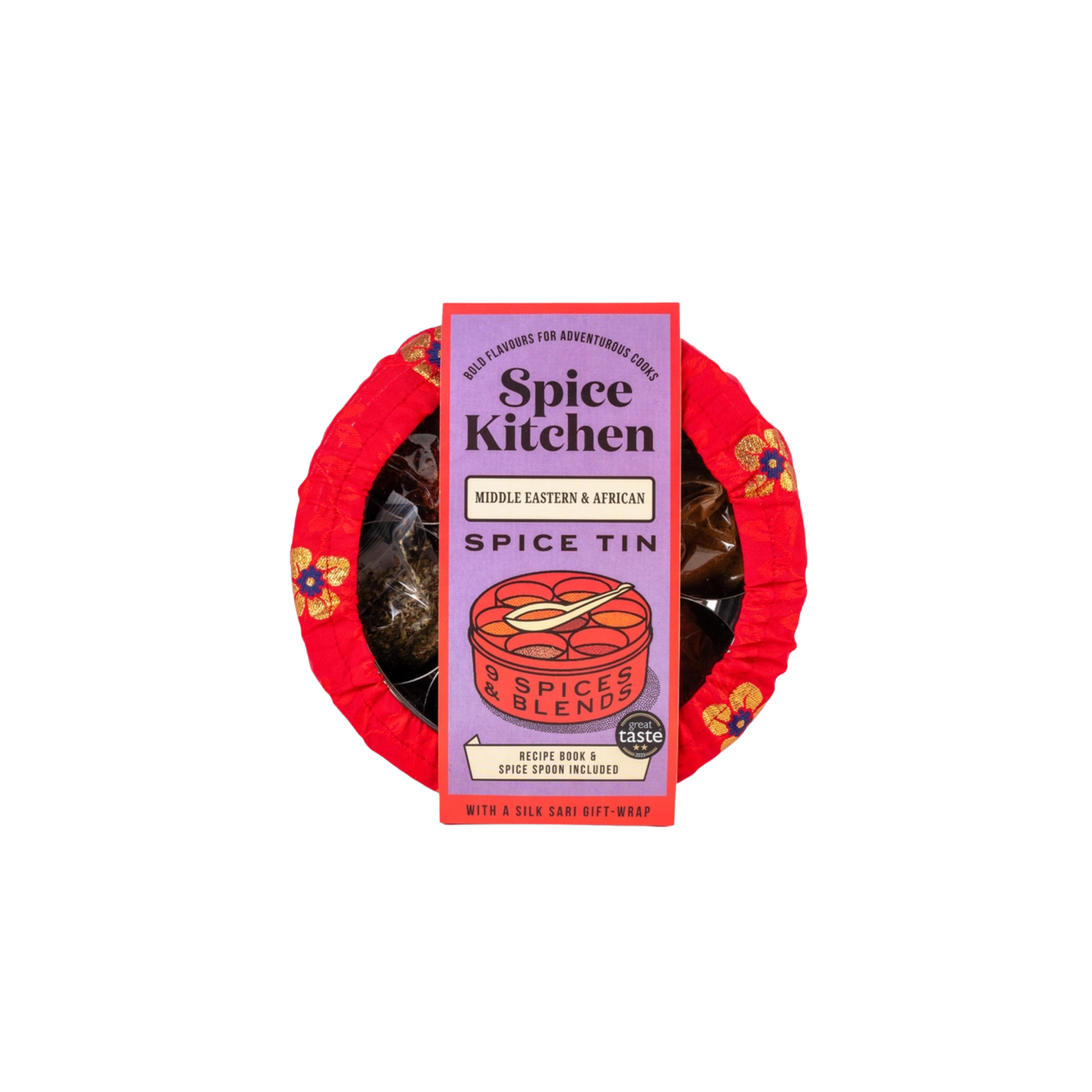 Spice Kitchen Middle Eastern and African Spice Tin With Silk Sari Wrap