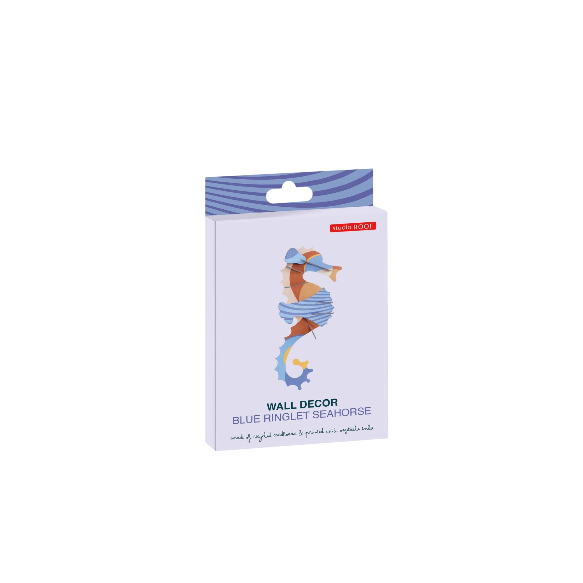 Studio Roof Blue Ringlet Seahorse Wall Decoration Packaging