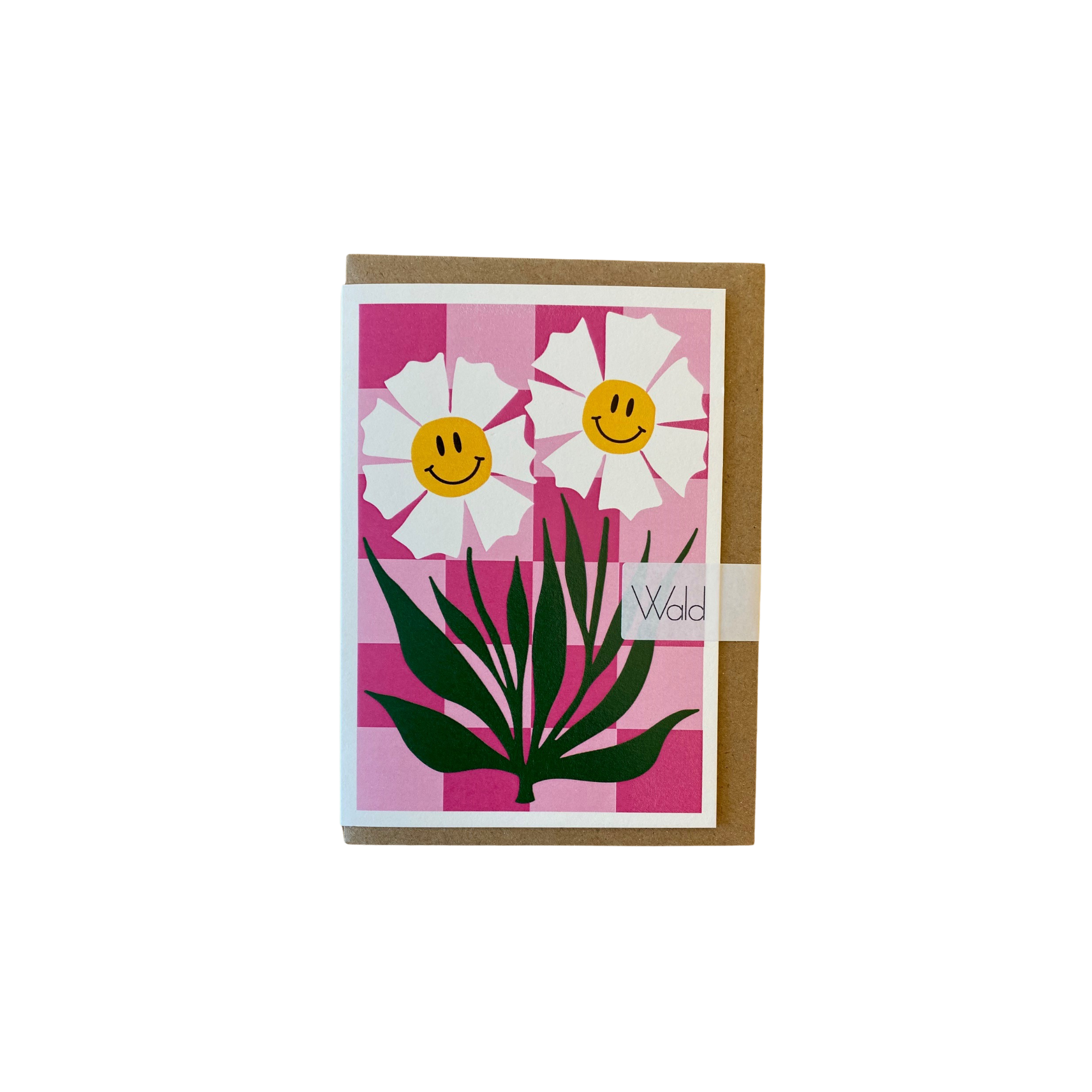 Studio Wald Smiley Daises Card Pink