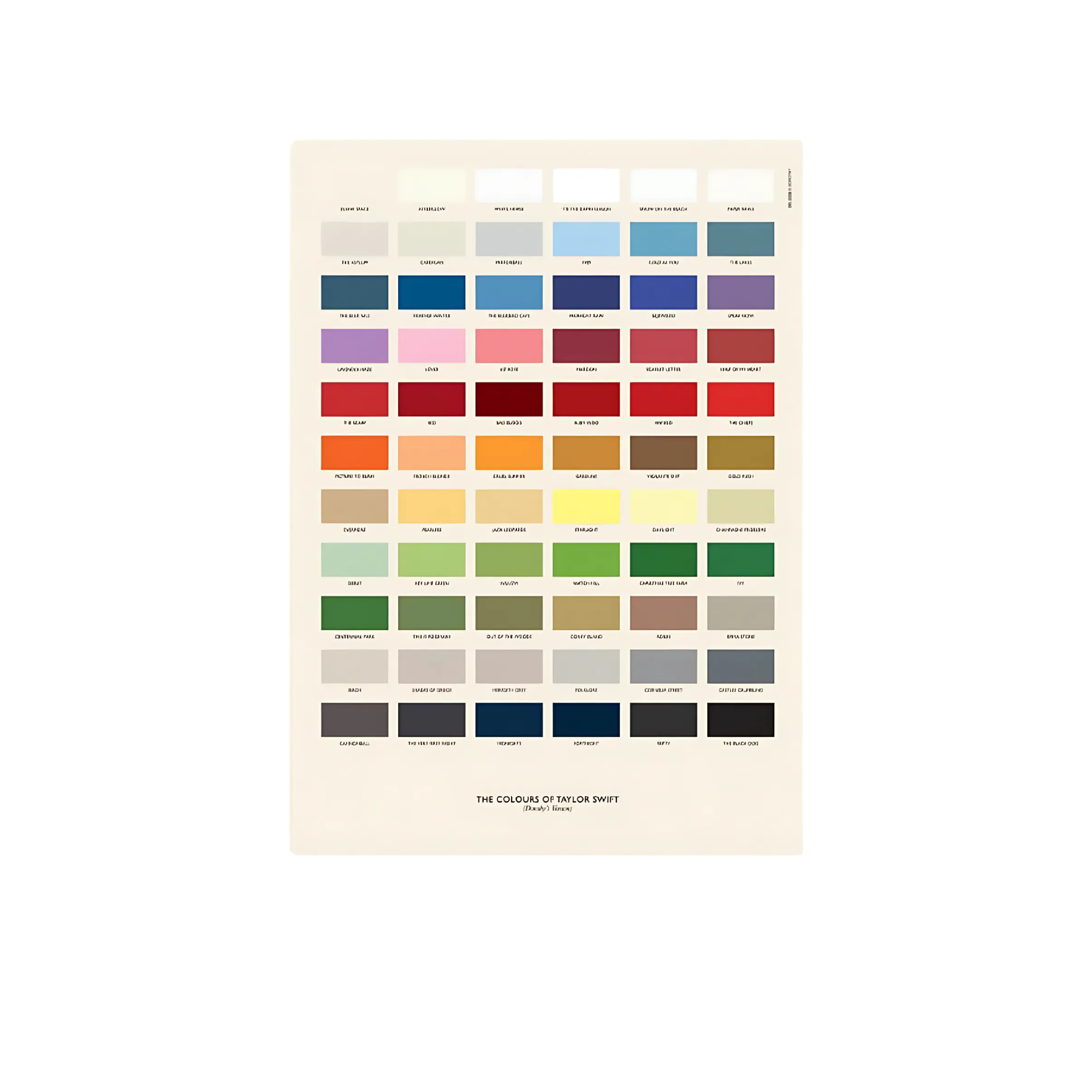 The Colours of Taylor Swift Print