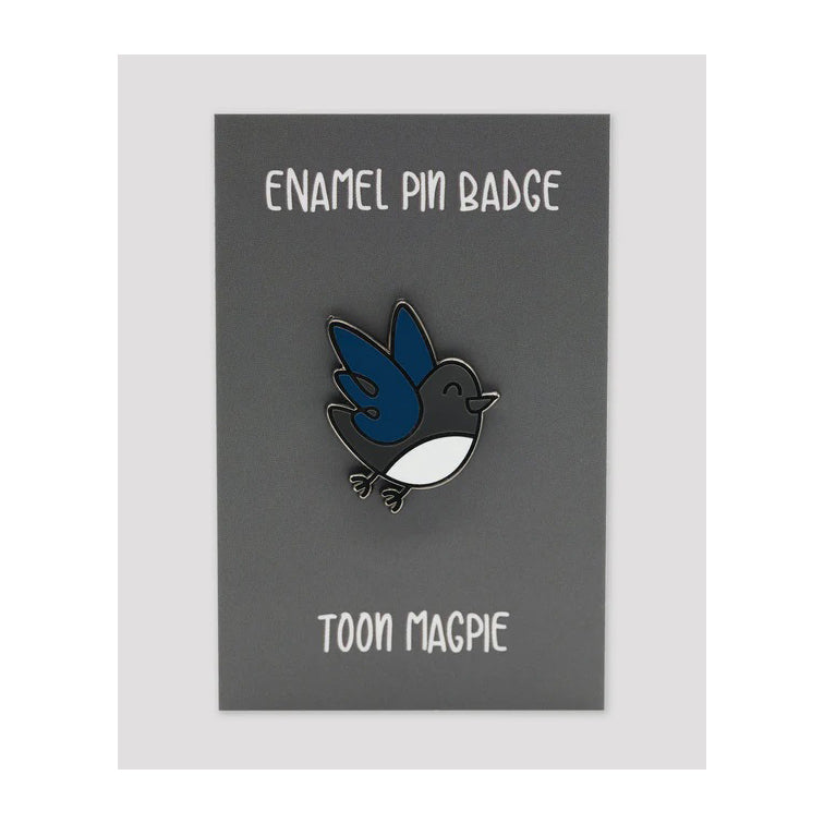 Lines Behind Toon Magpie Enamel Pin Badge