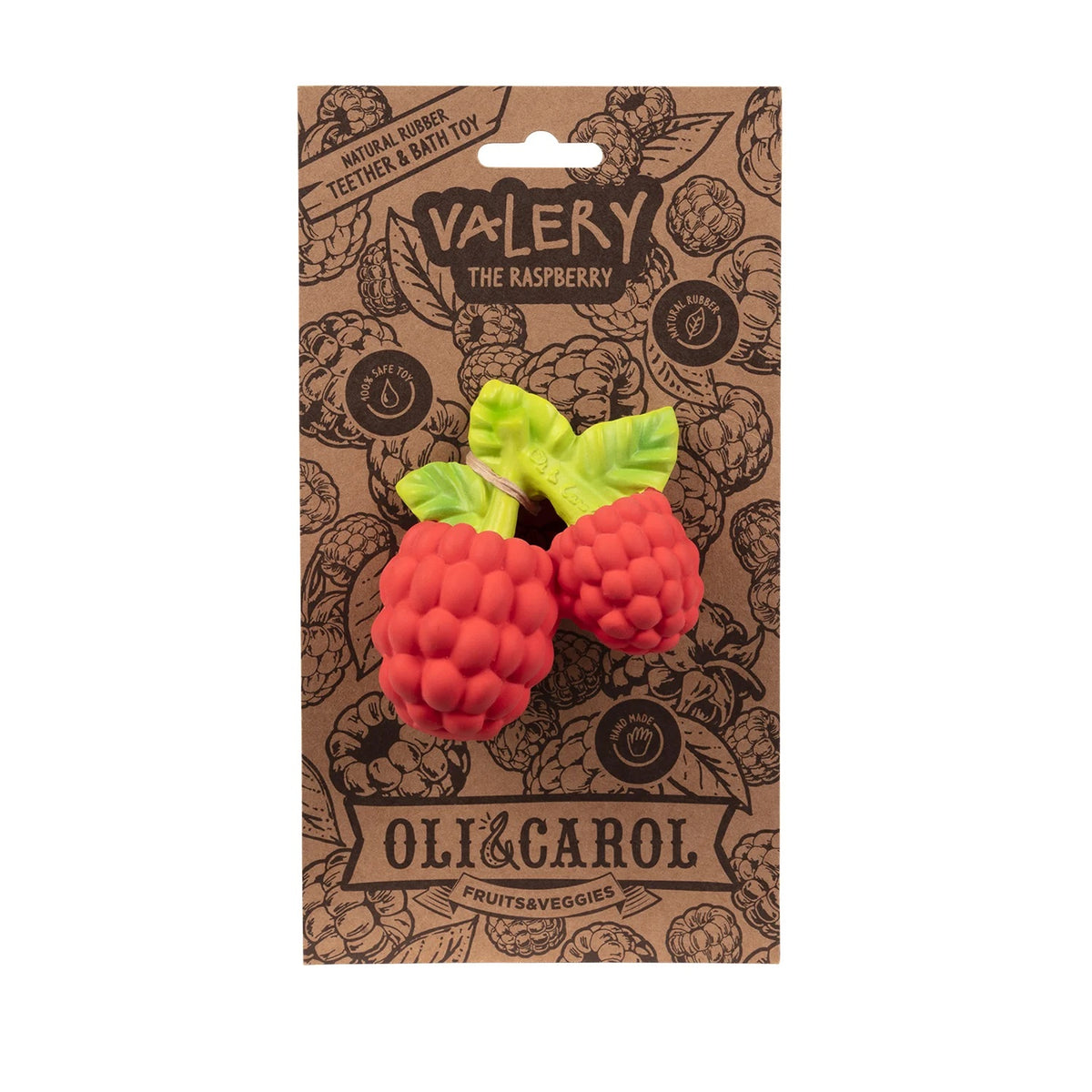 Valery the Raspberry Baby Teether Packaging