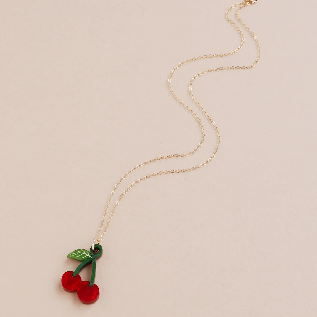 Wolf and Moon Cherries Necklace