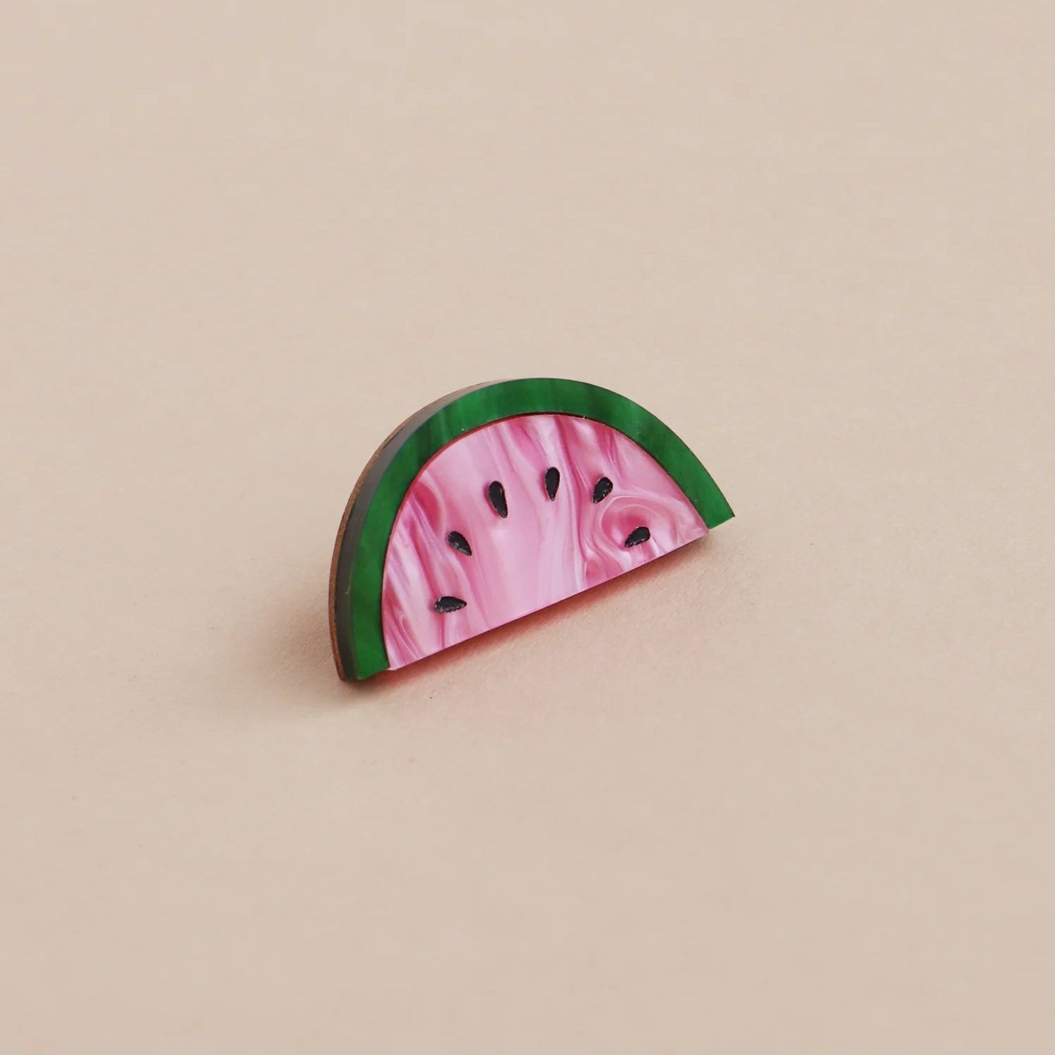Wolf and Moon Watermelon Pin