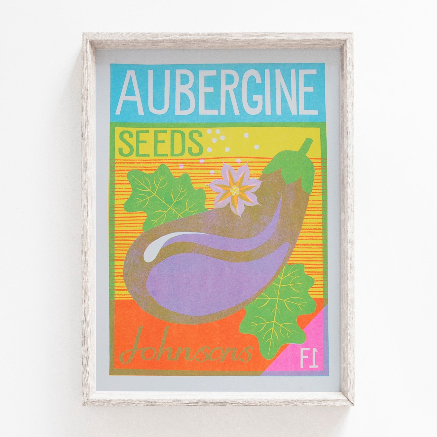 Aubergine Seeds A4 Risograph Print