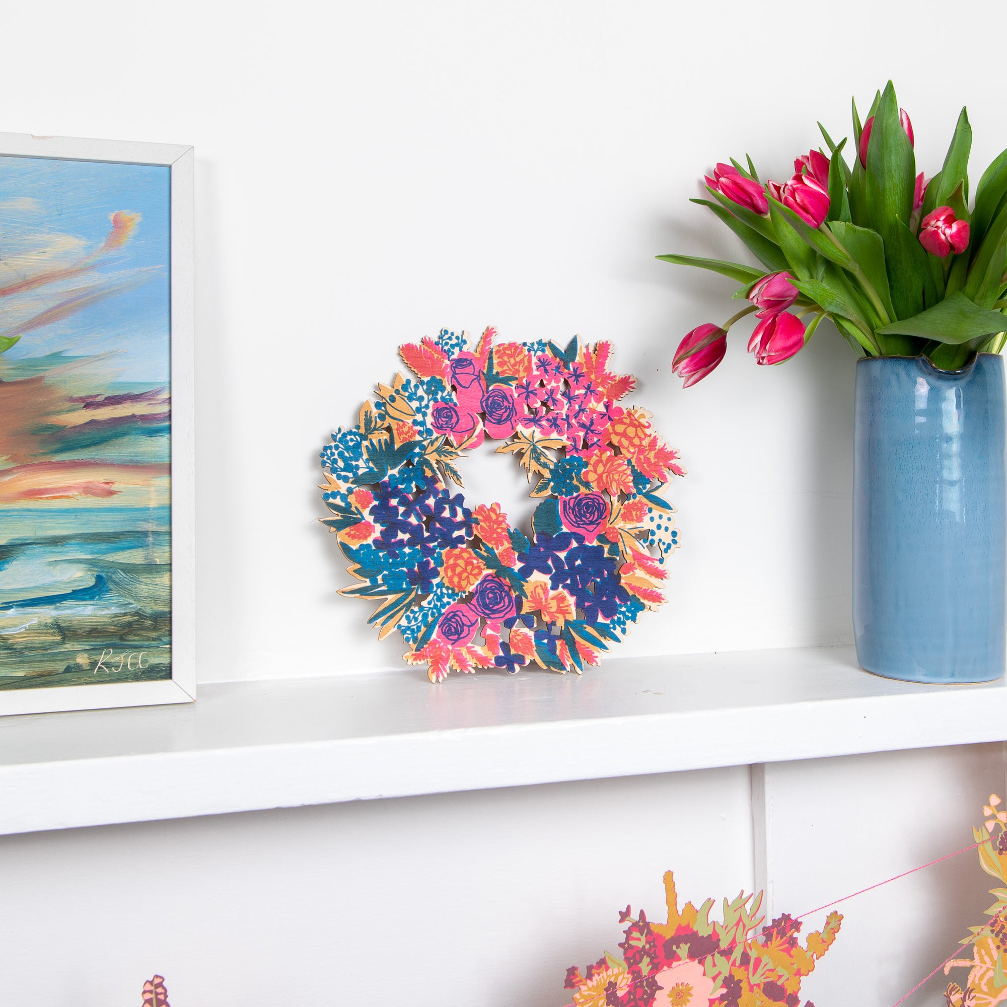 Floral Wooden Wreath Lifestyle