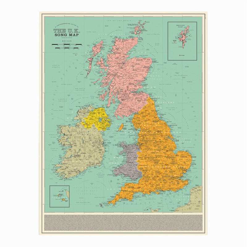 UK Song Map Print