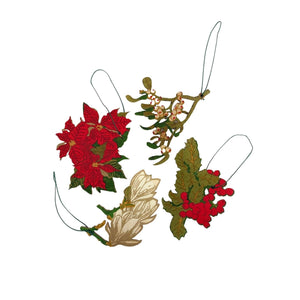 Wooden Winter Foliage Decorations