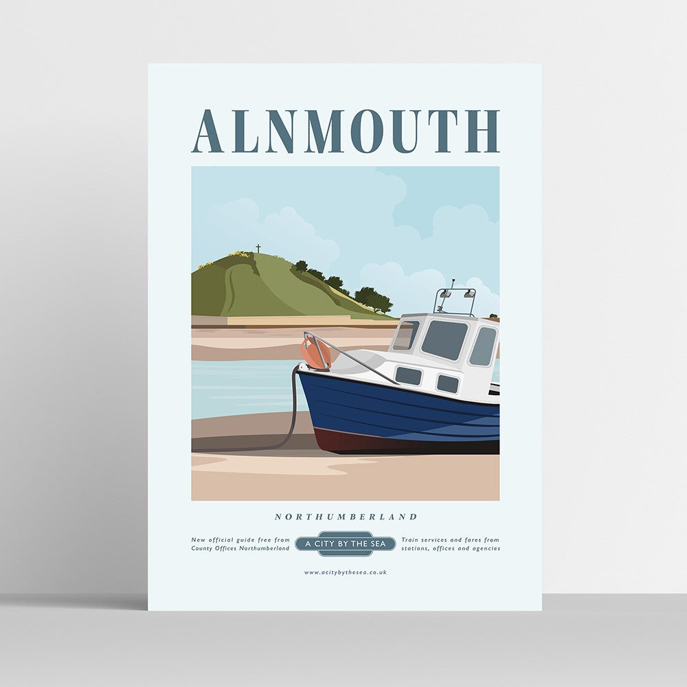 Alnmouth A5 Travel Poster Postcard