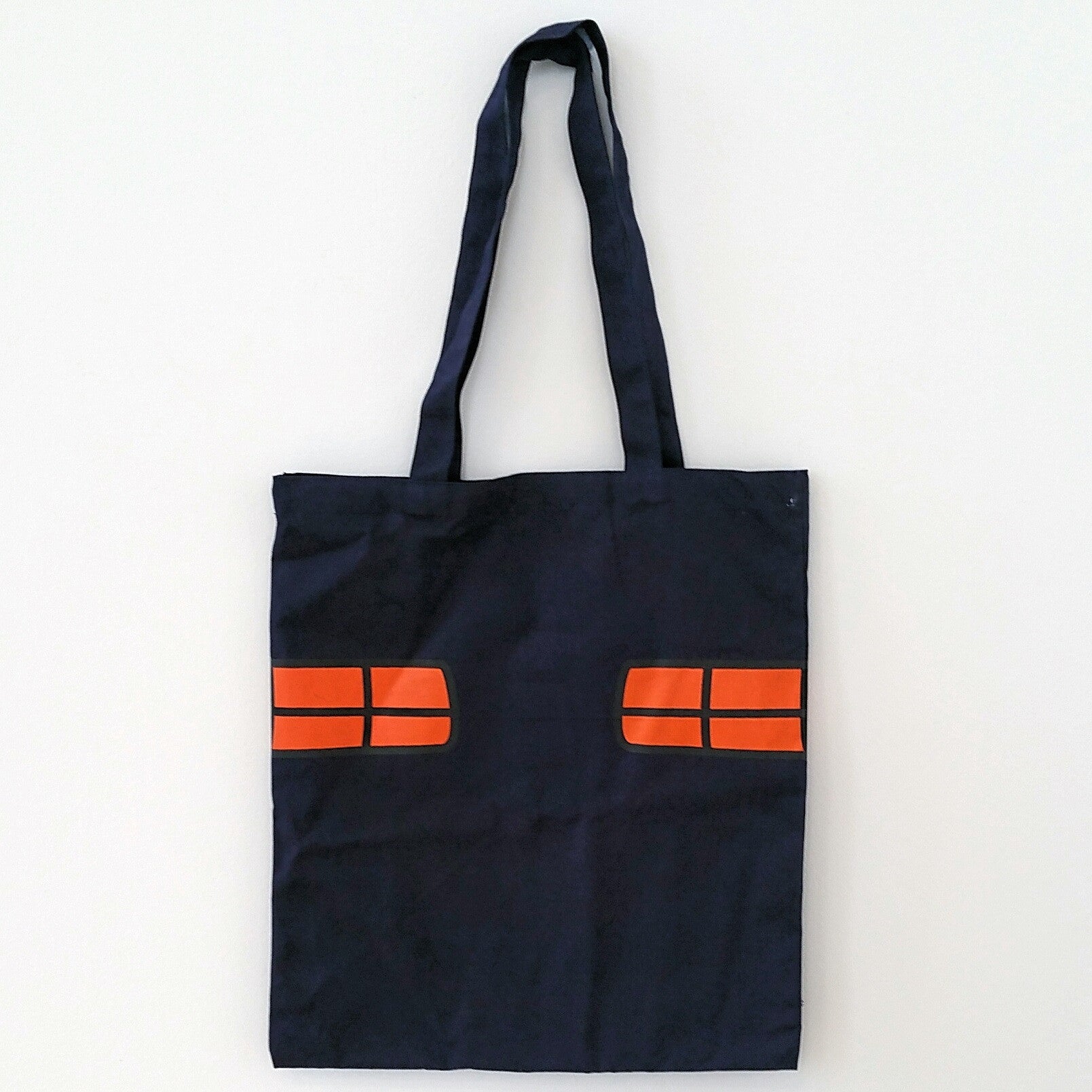 Angel of the North Navy Blue Tote Bag Back