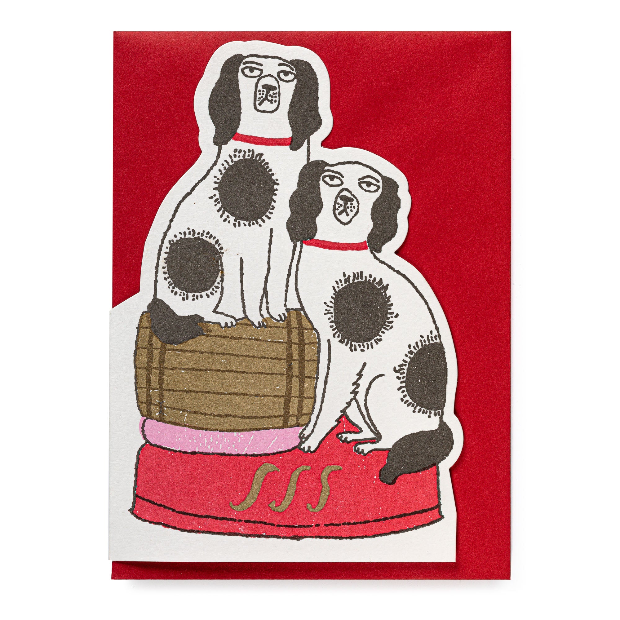 The Archivist Barrell Dogs Cut Out Greeting Card