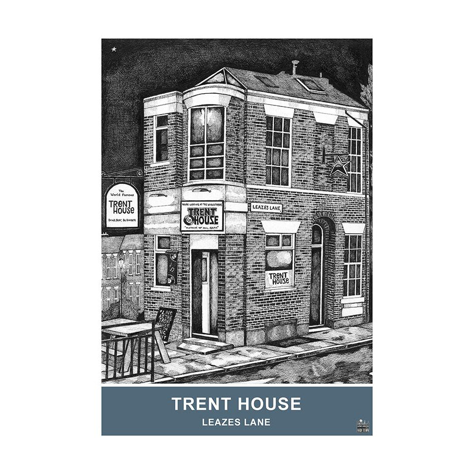Ben Holland Trent House Print With Duck Egg Band
