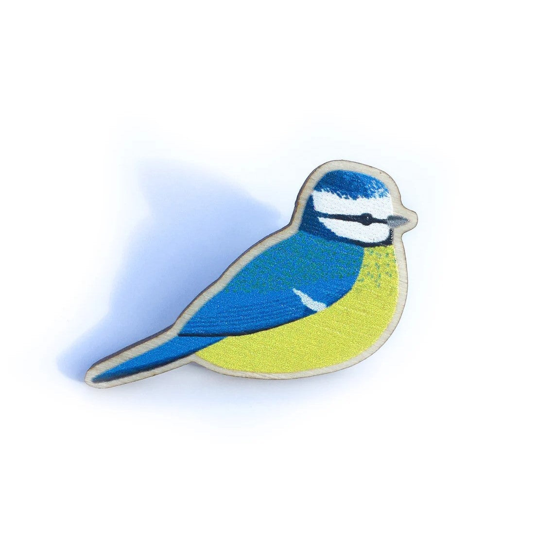 Blue Tit Wooden Pin Badge