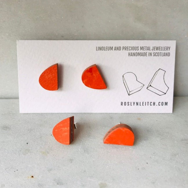 Roslyn Leitch Orange Bump Earrings